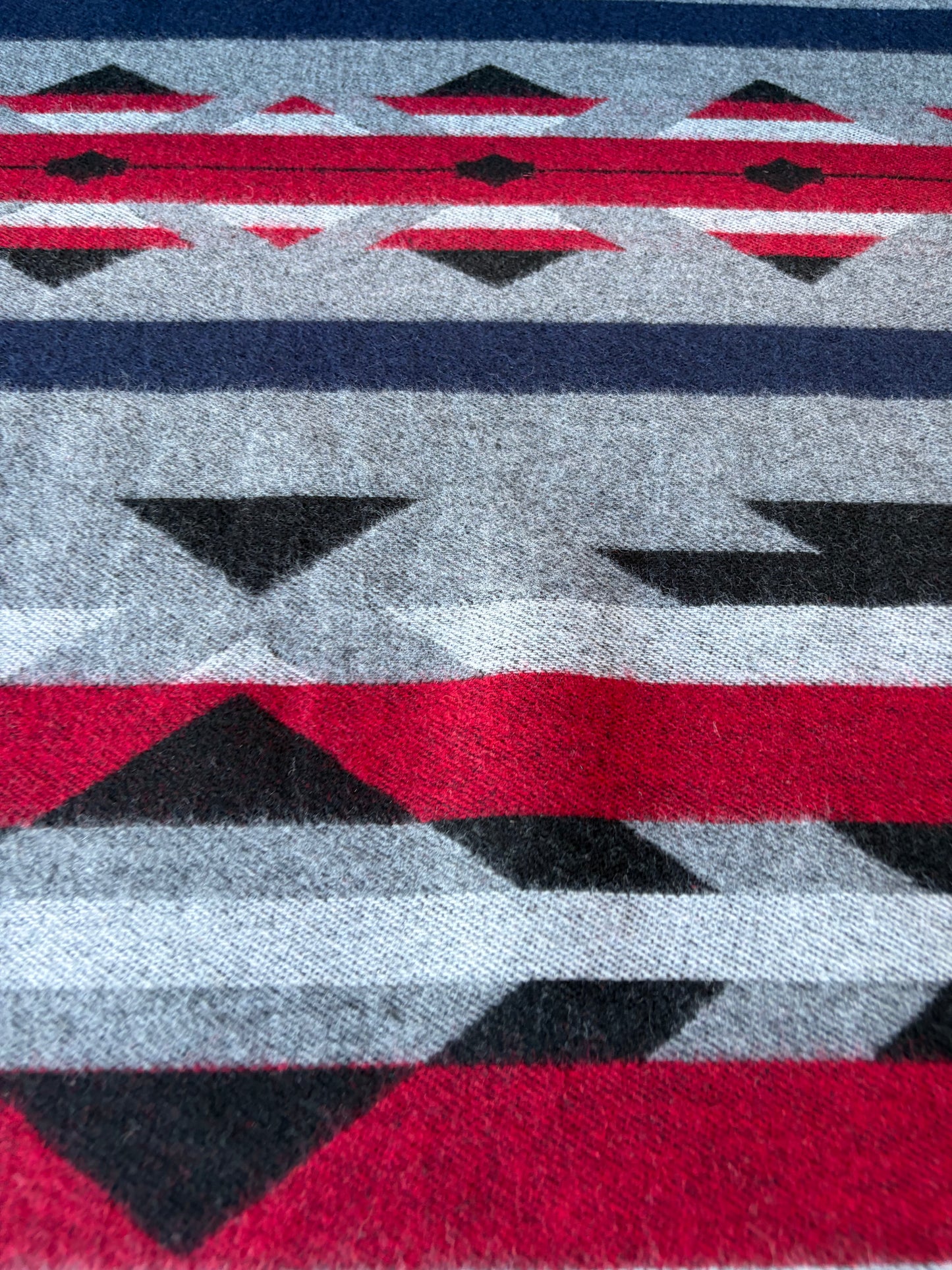 RALPH 013 grey/red aztek heavy wool blanket