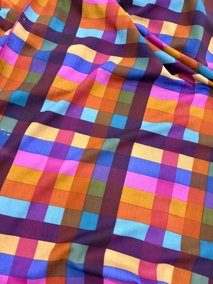 WALTHER 011 multi colour checkered wool blend drape