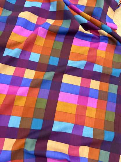 WALTHER 011 multi colour checkered wool blend drape