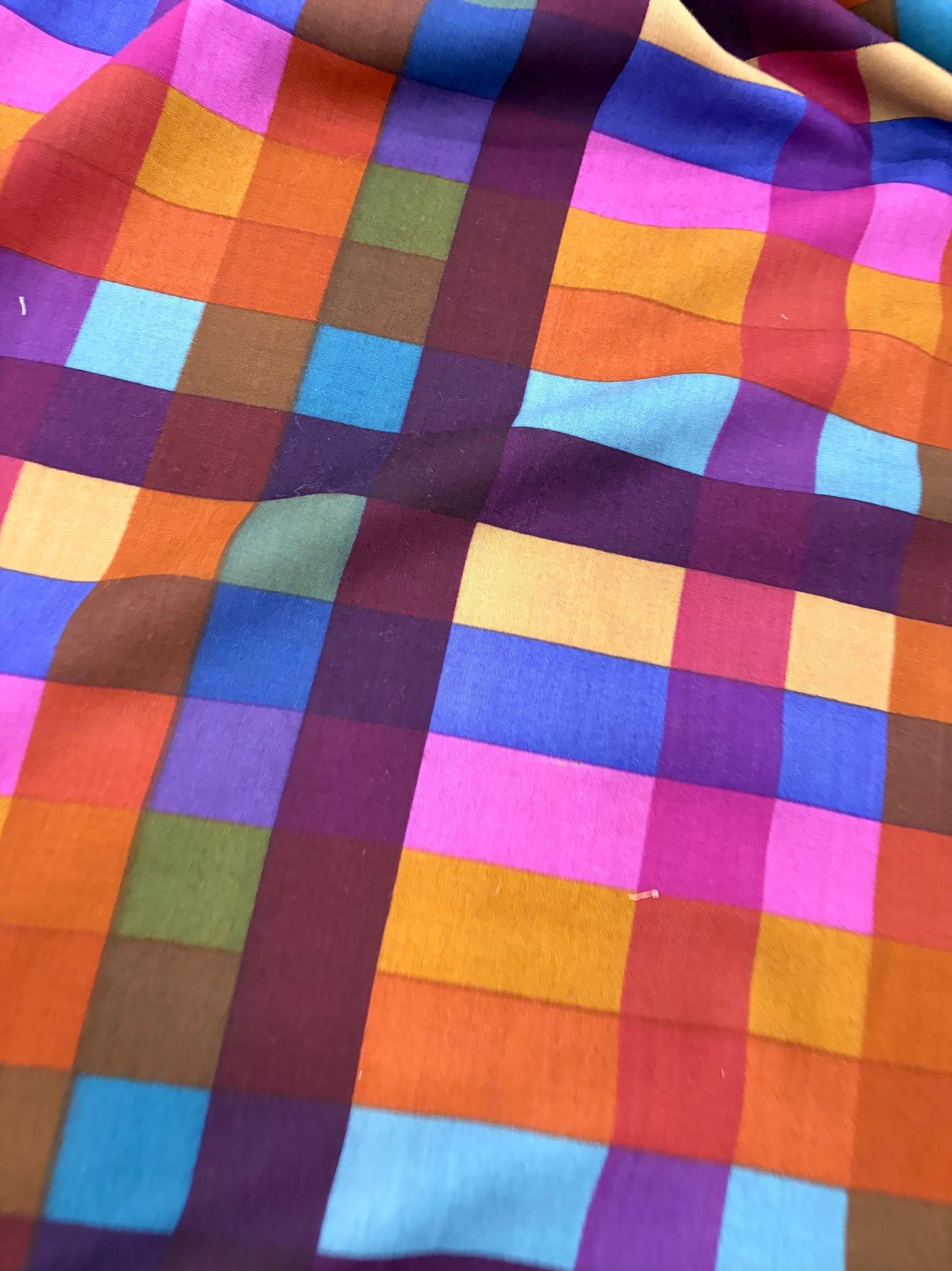 WALTHER 011 multi colour checkered wool blend drape
