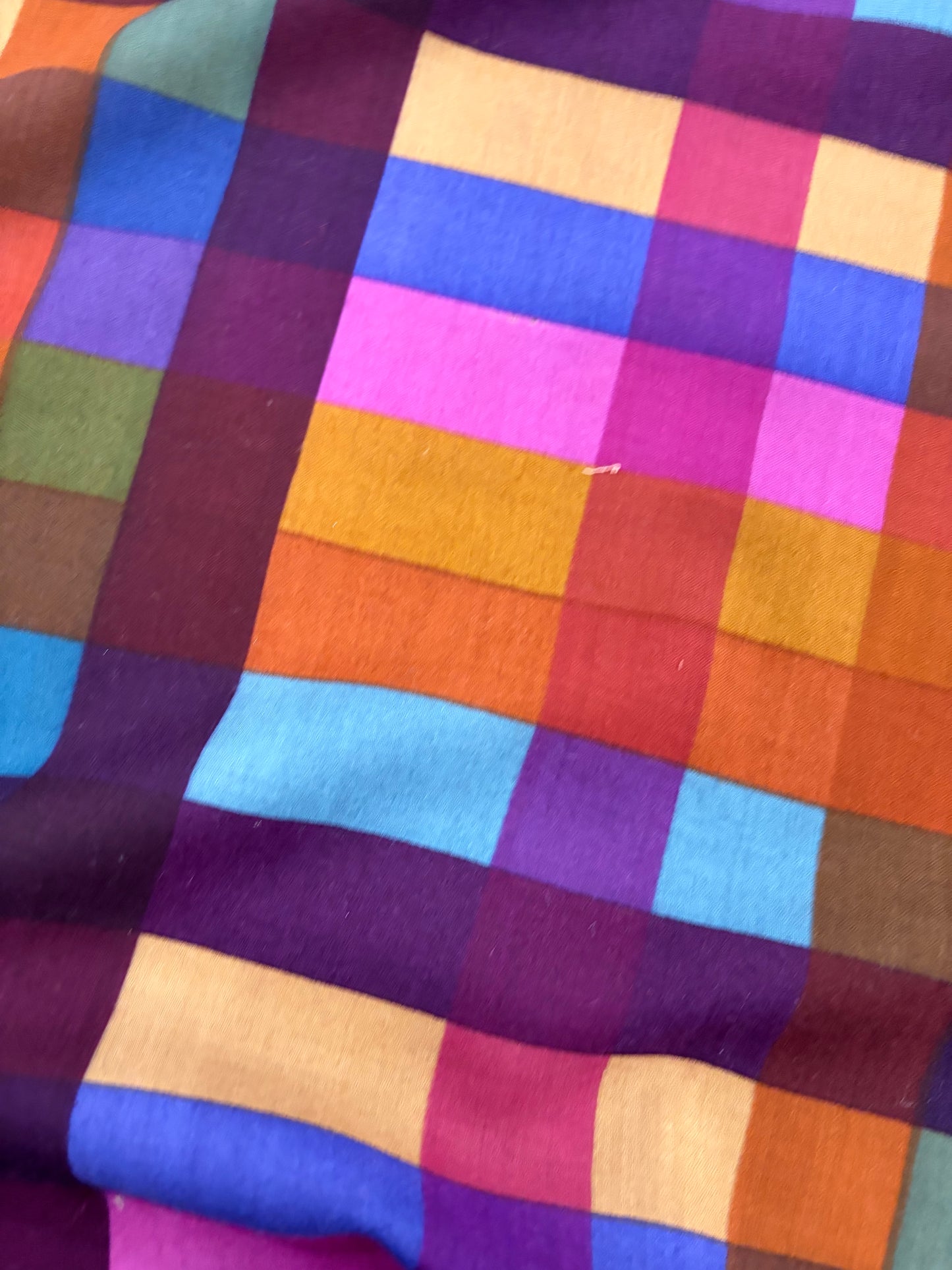 WALTHER 011 multi colour checkered wool blend drape