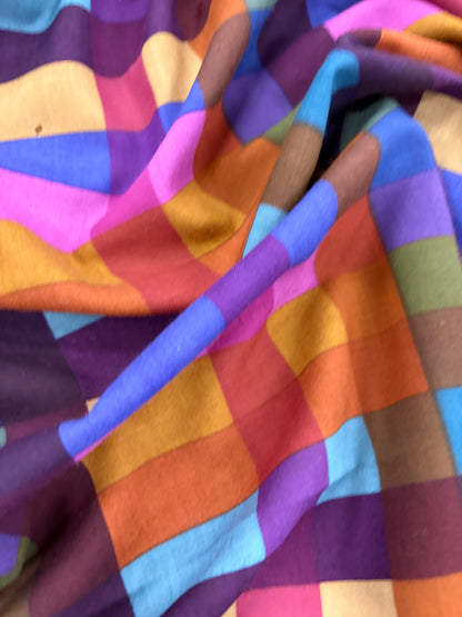 WALTHER 011 multi colour checkered wool blend drape