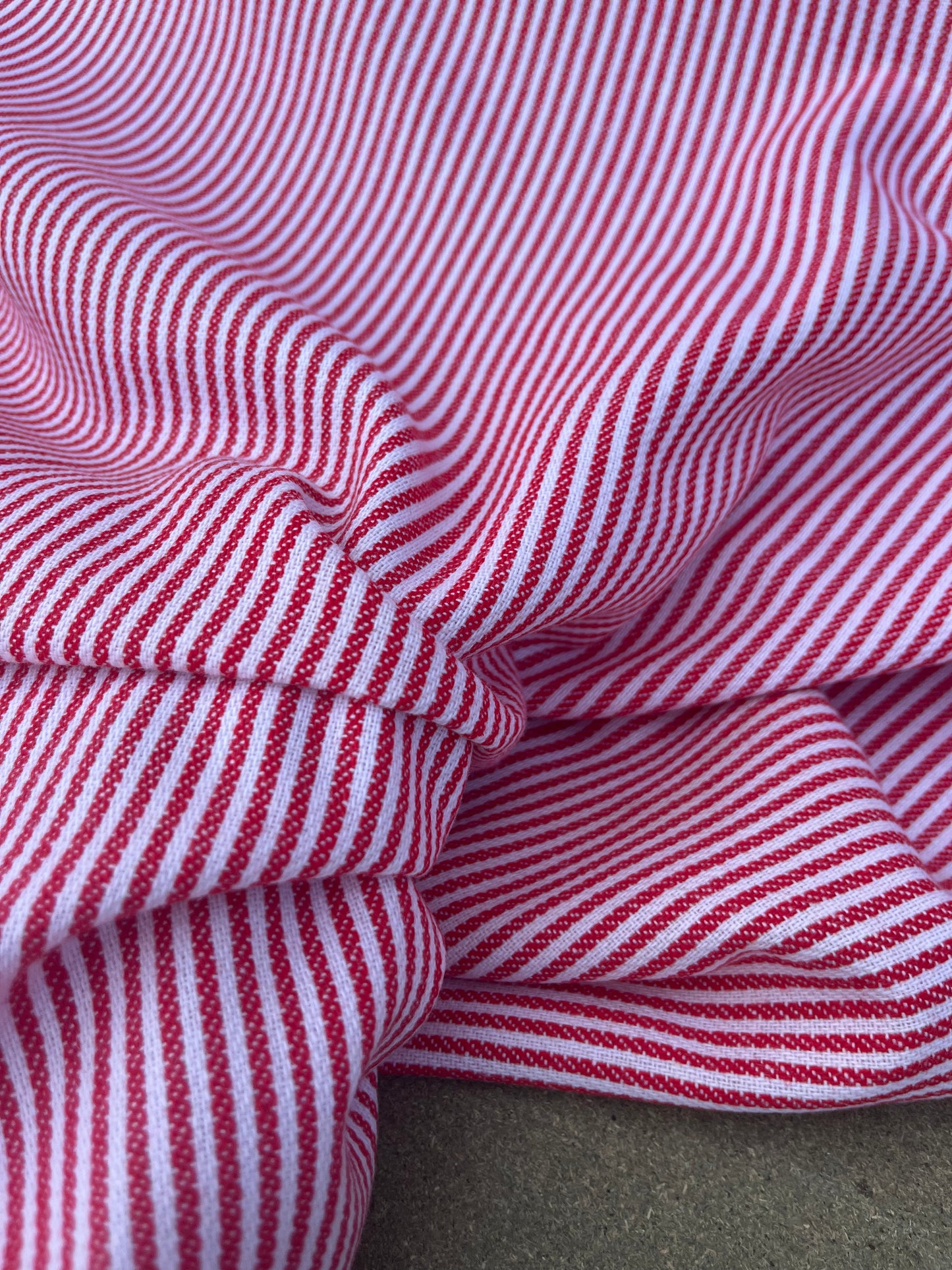 EUDINE 018 woven cotton stripes red/white
