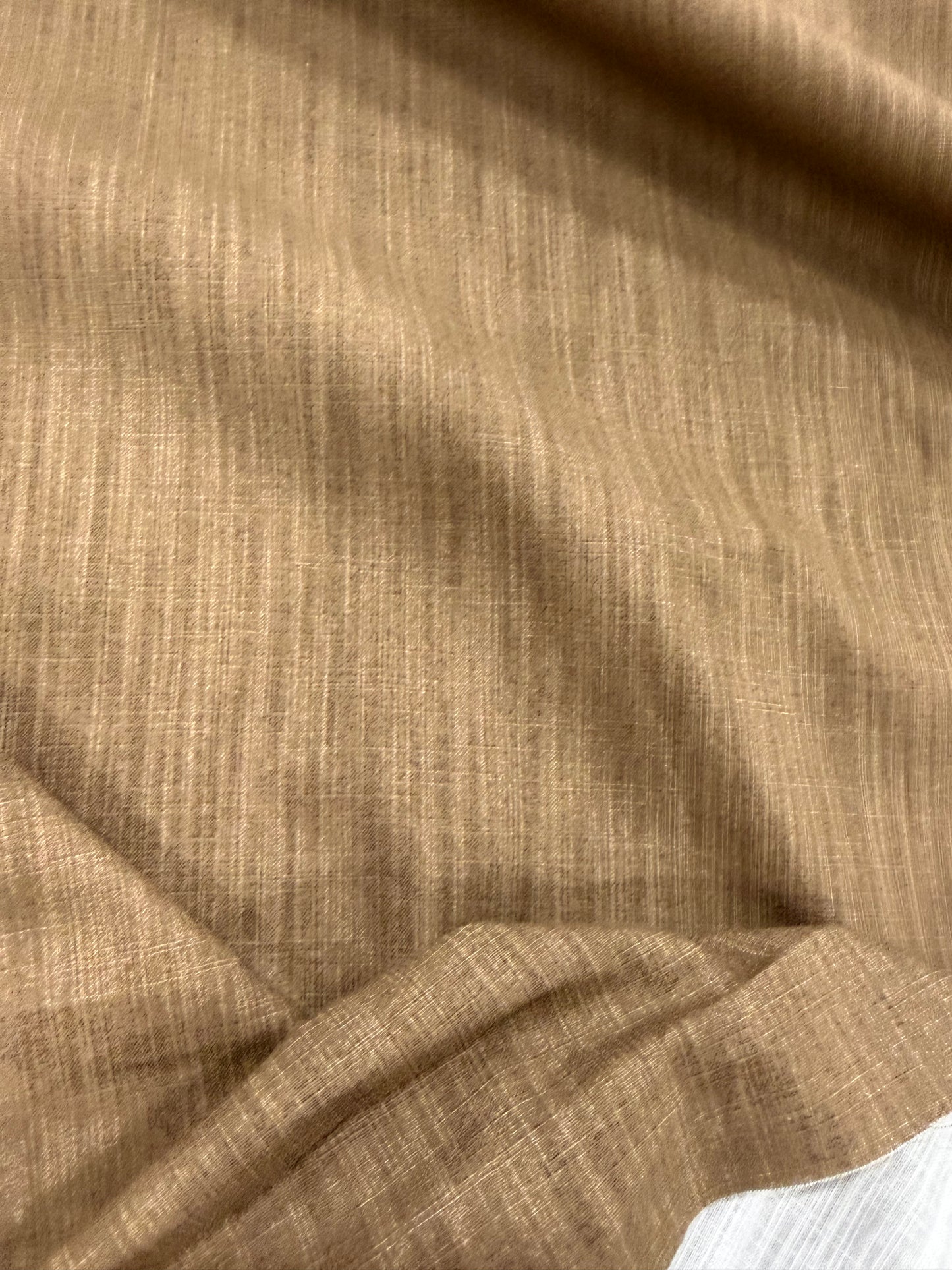 WALTHER 012 brown stonewashed cotton slub fabric