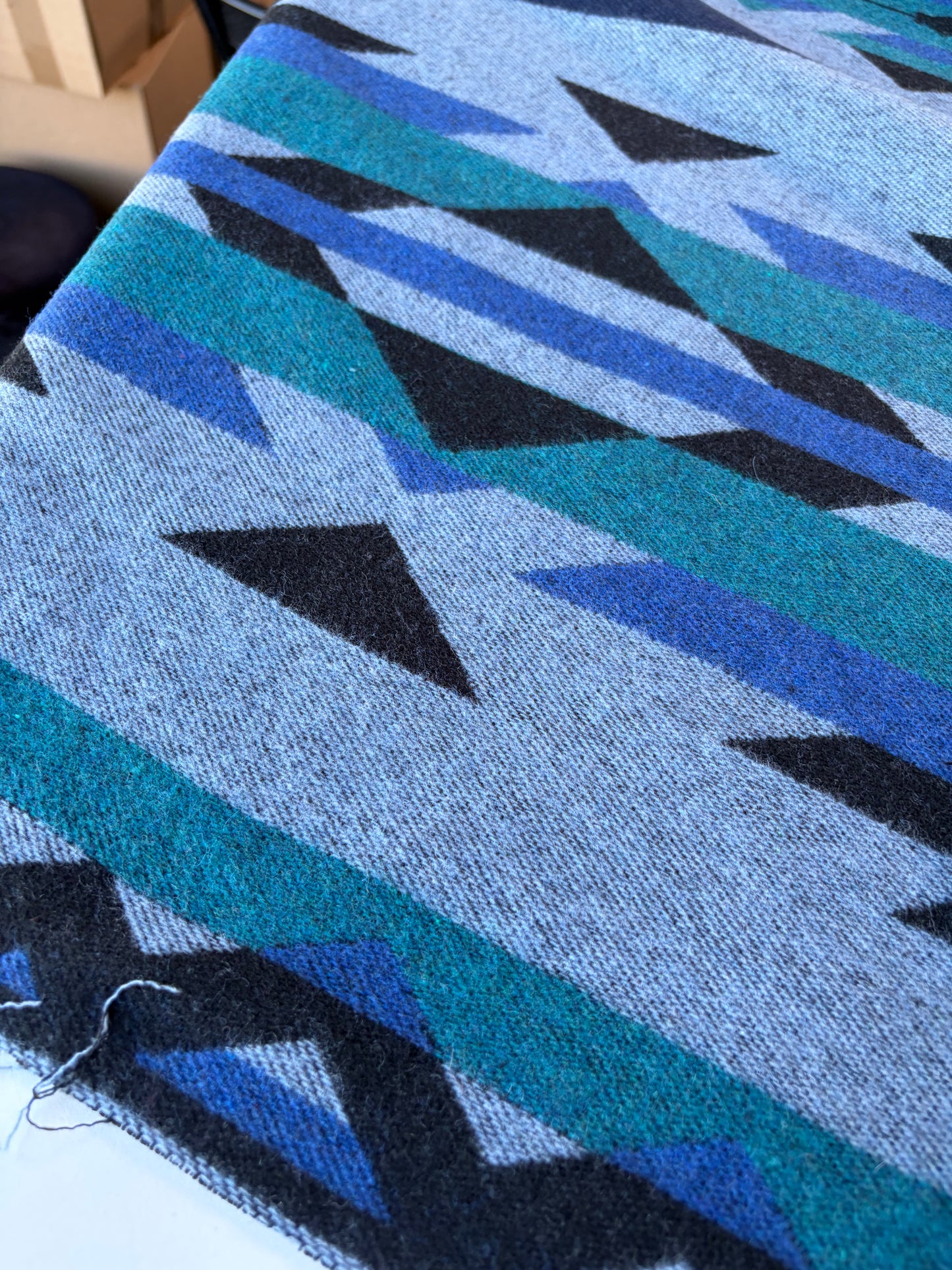RALPH 015 black/green aztek heavy wool blanket
