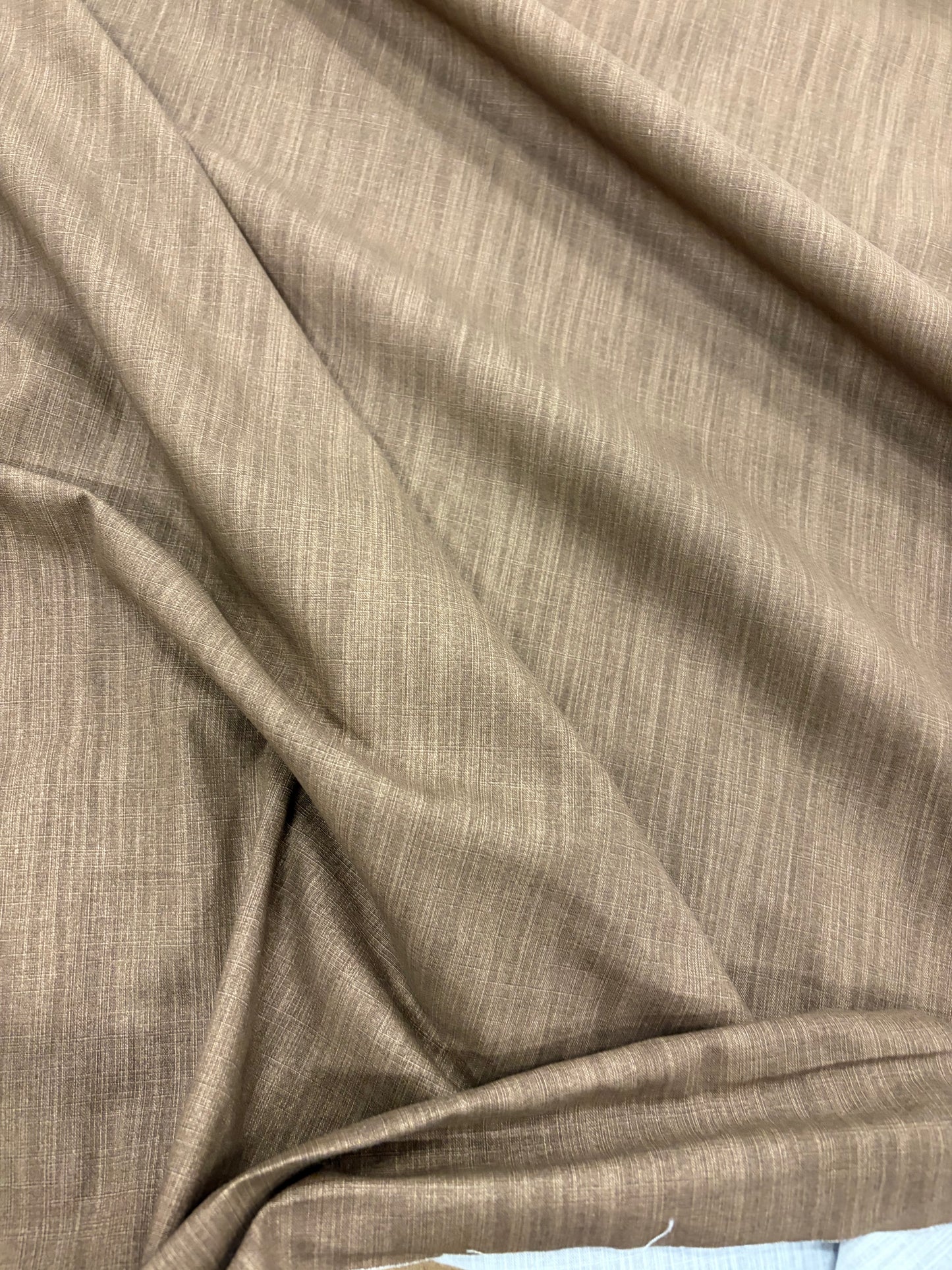 WALTHER 012 brown stonewashed cotton slub fabric