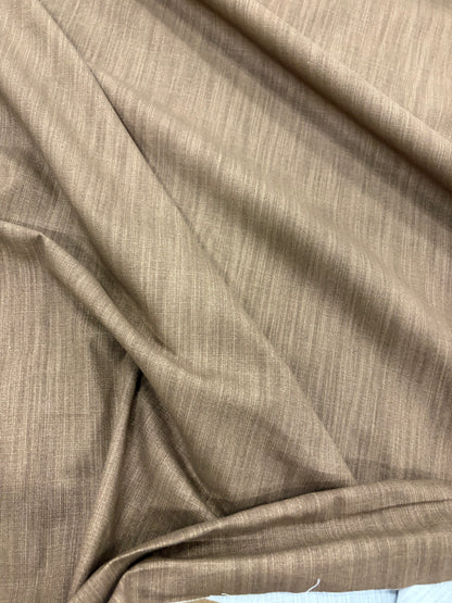 WALTHER 012 brown stonewashed cotton slub fabric