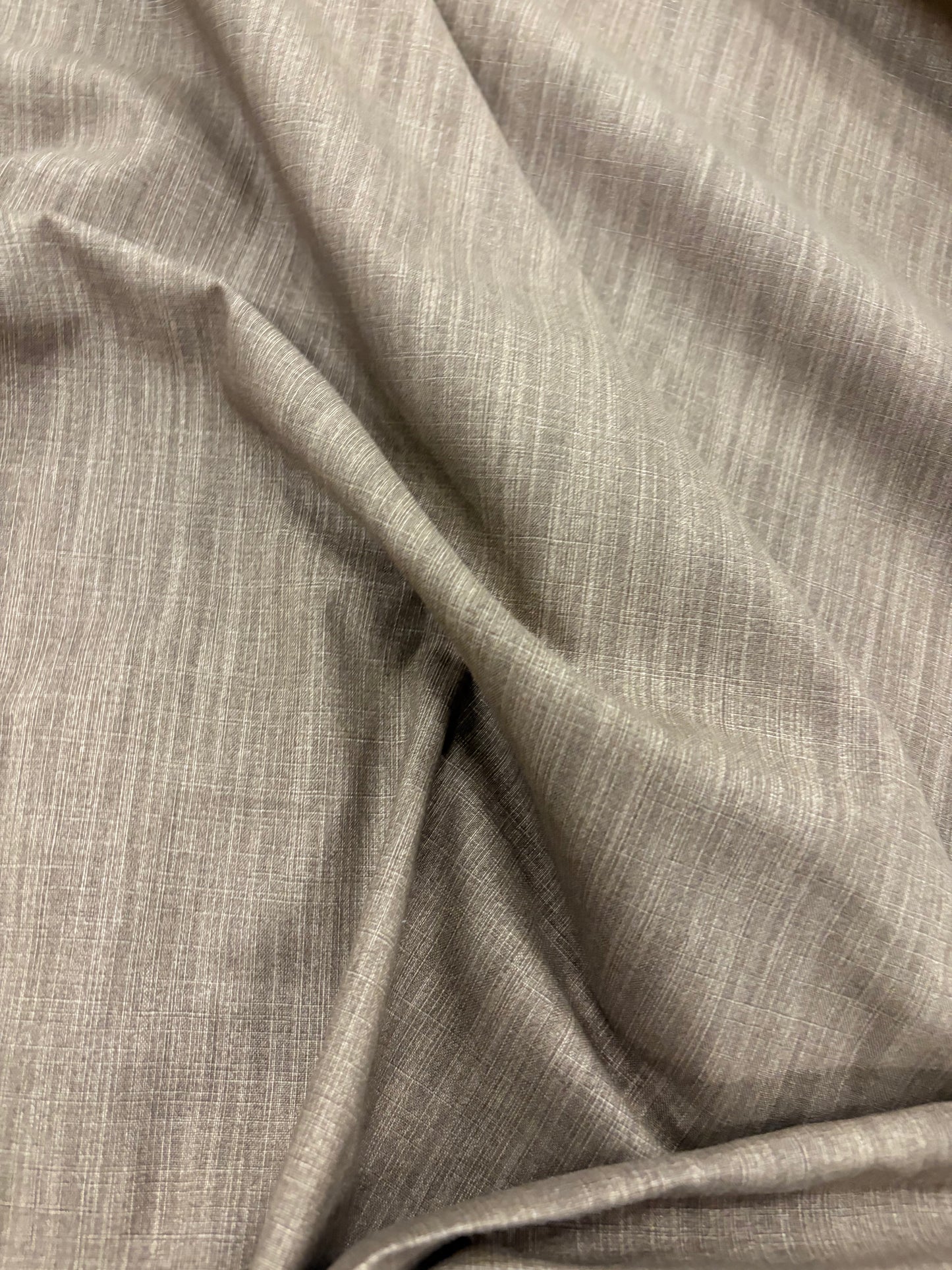 WALTHER 012 brown stonewashed cotton slub fabric