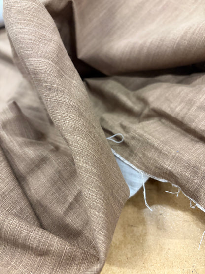 WALTHER 012 brown stonewashed cotton slub fabric