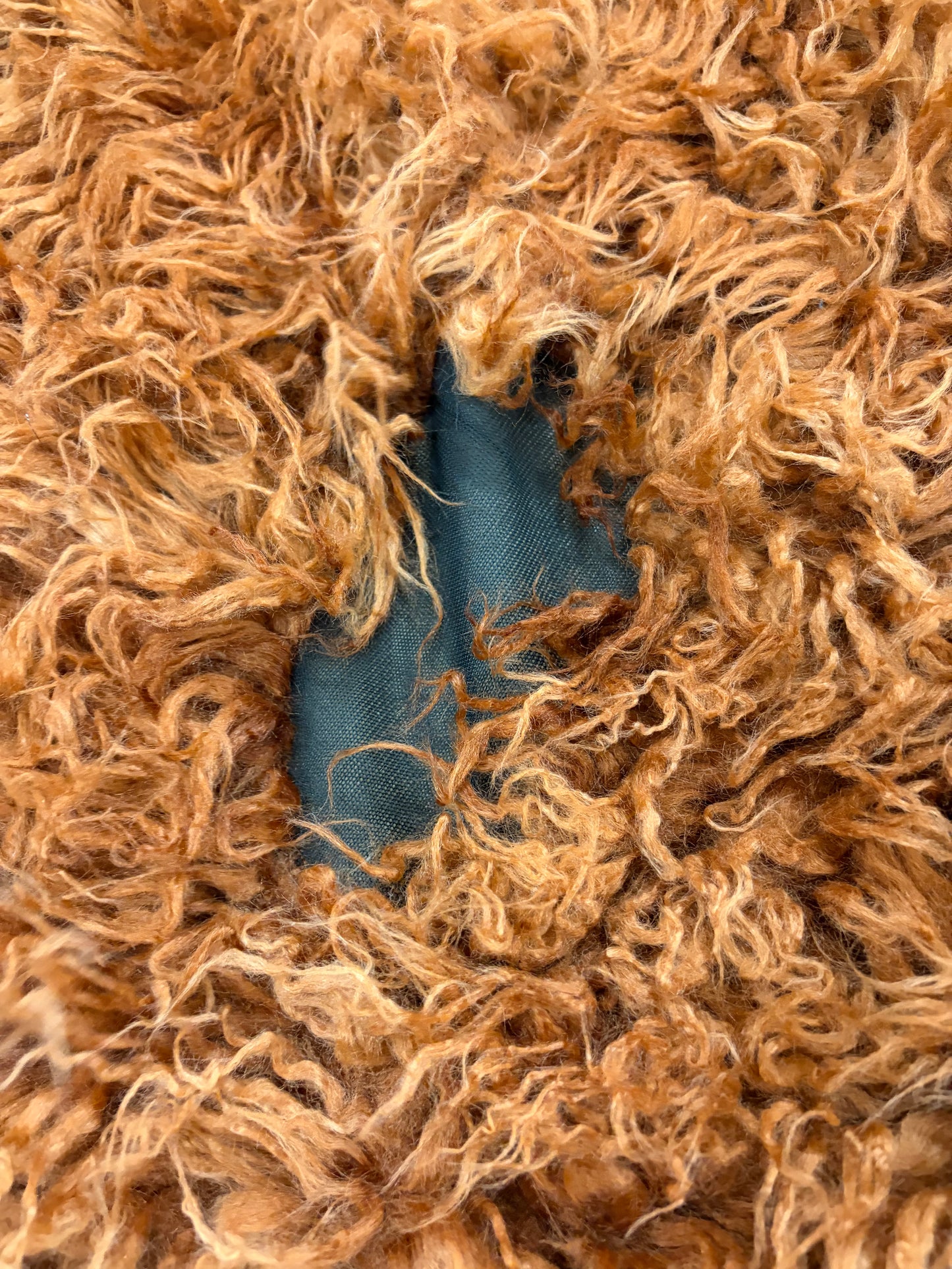 WALTHER 013 rust colourd hairy fabric with seethrough parts