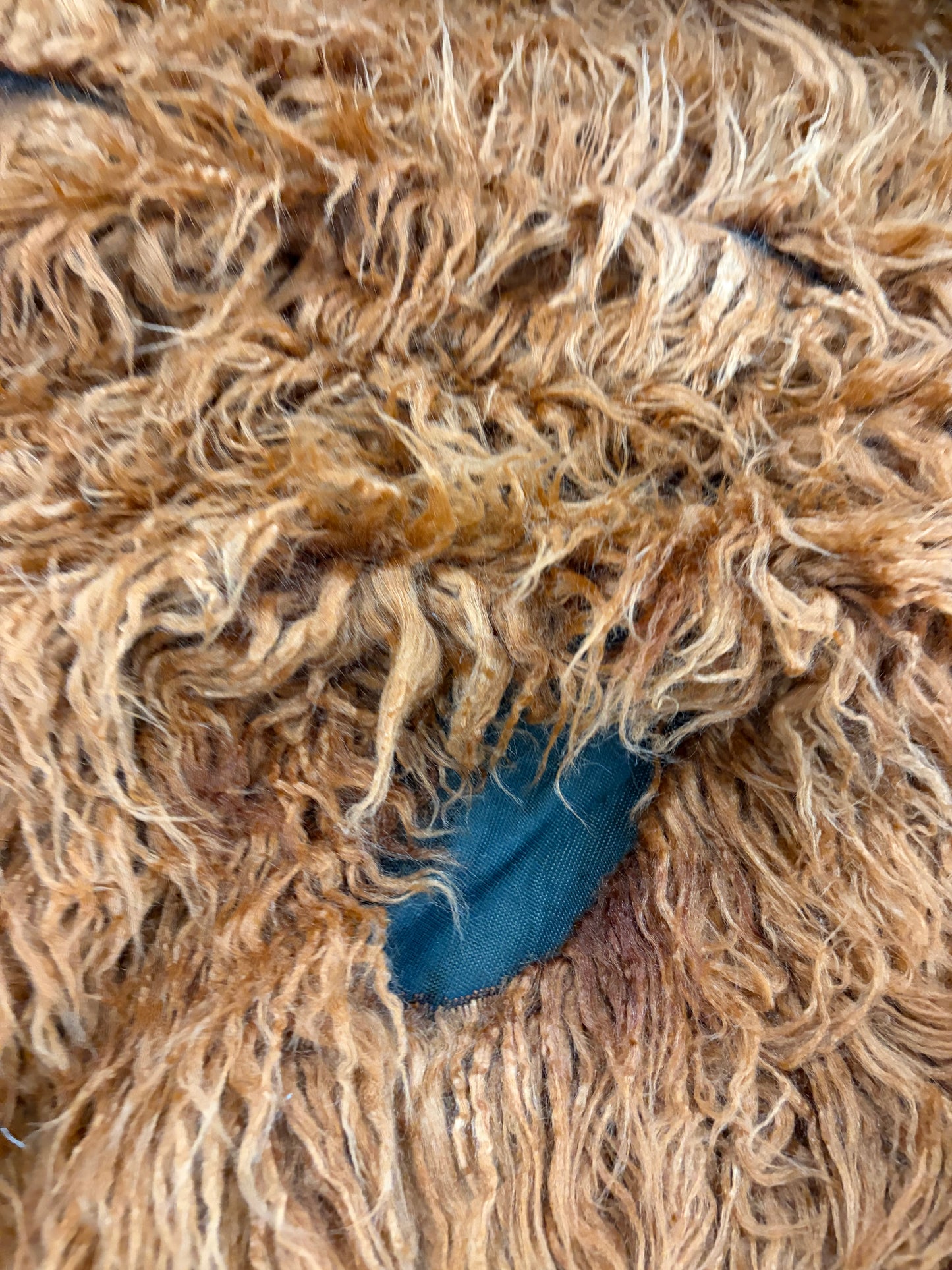 WALTHER 013 rust colourd hairy fabric with seethrough parts