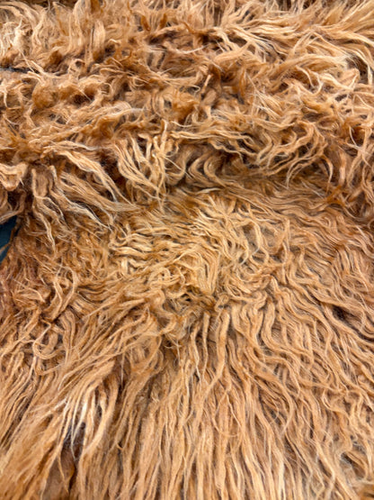 WALTHER 013 rust colourd hairy fabric with seethrough parts