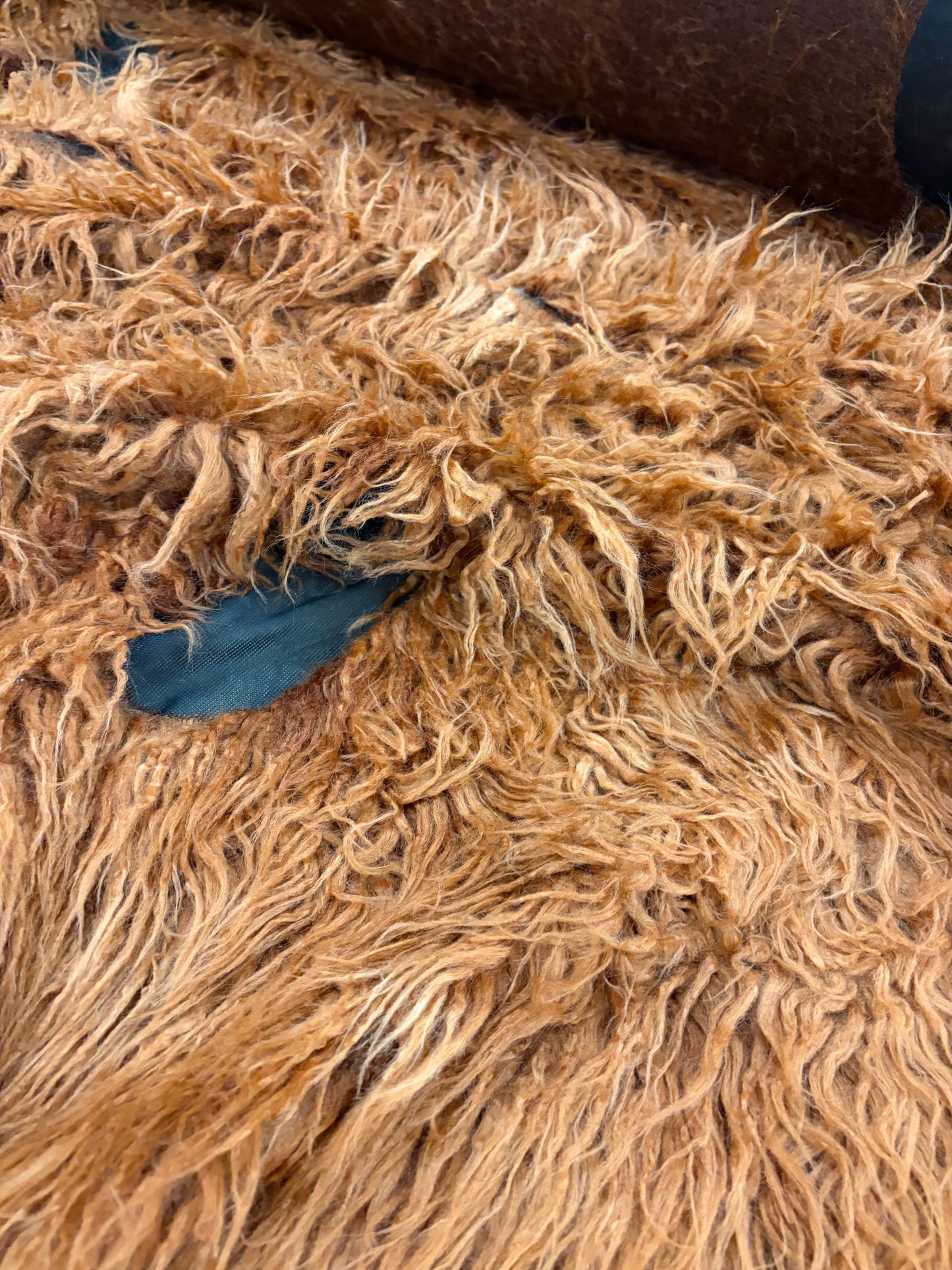 WALTHER 013 rust colourd hairy fabric with seethrough parts