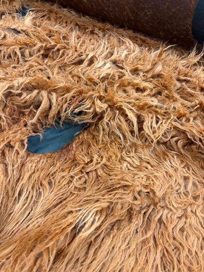 WALTHER 013 rust colourd hairy fabric with seethrough parts