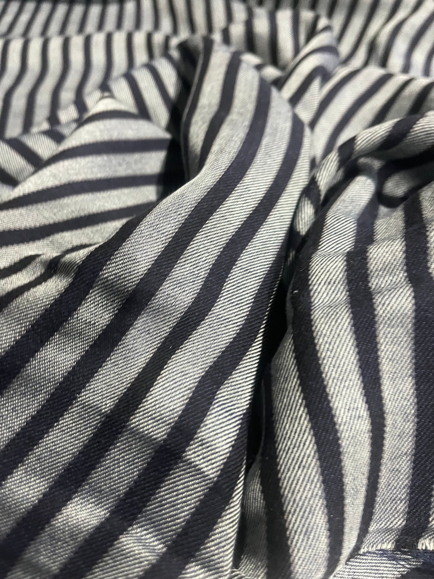 BIRMA 001  viscose/wool stripes navy/grey