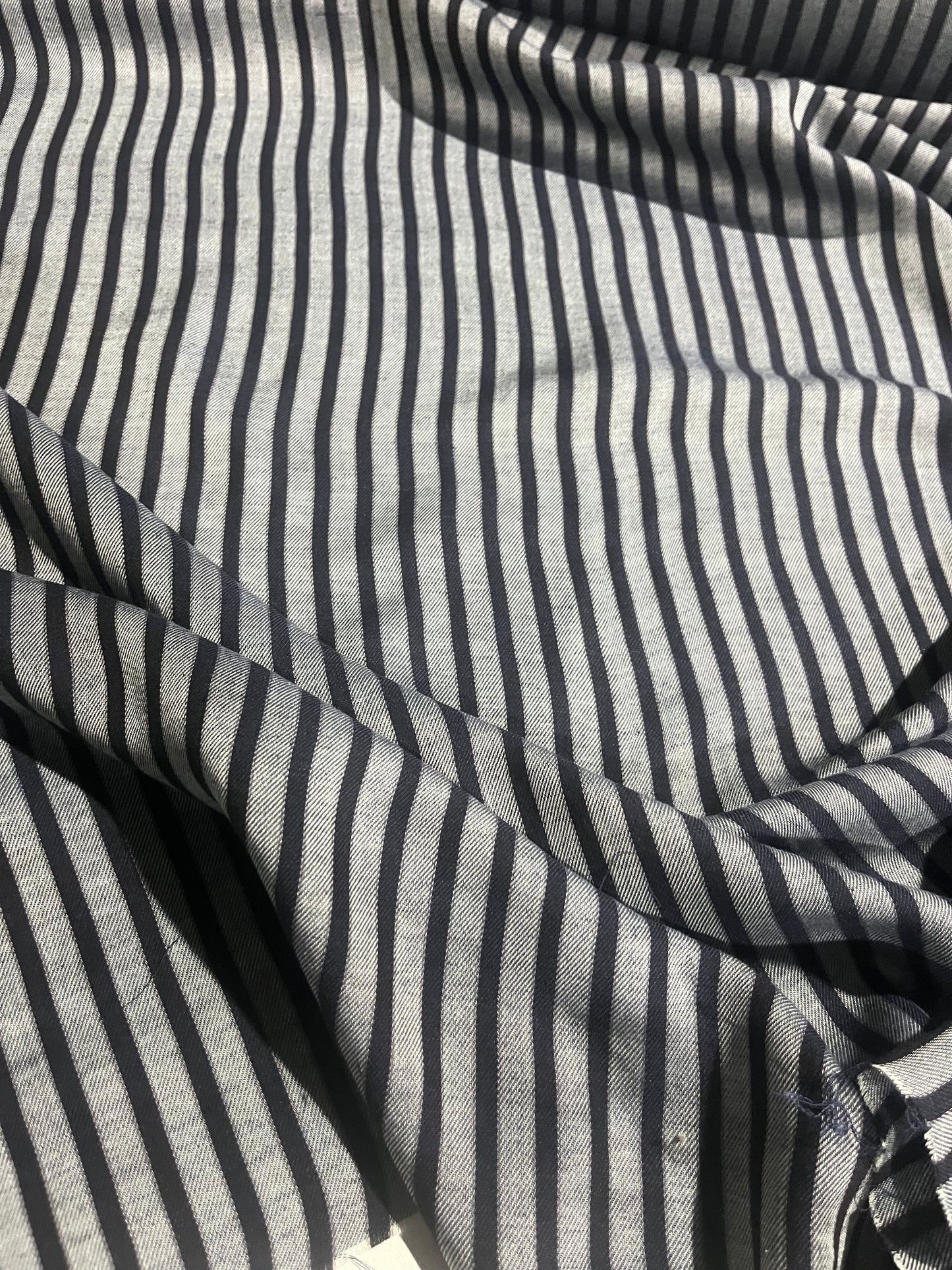 BIRMA 001  viscose/wool stripes navy/grey
