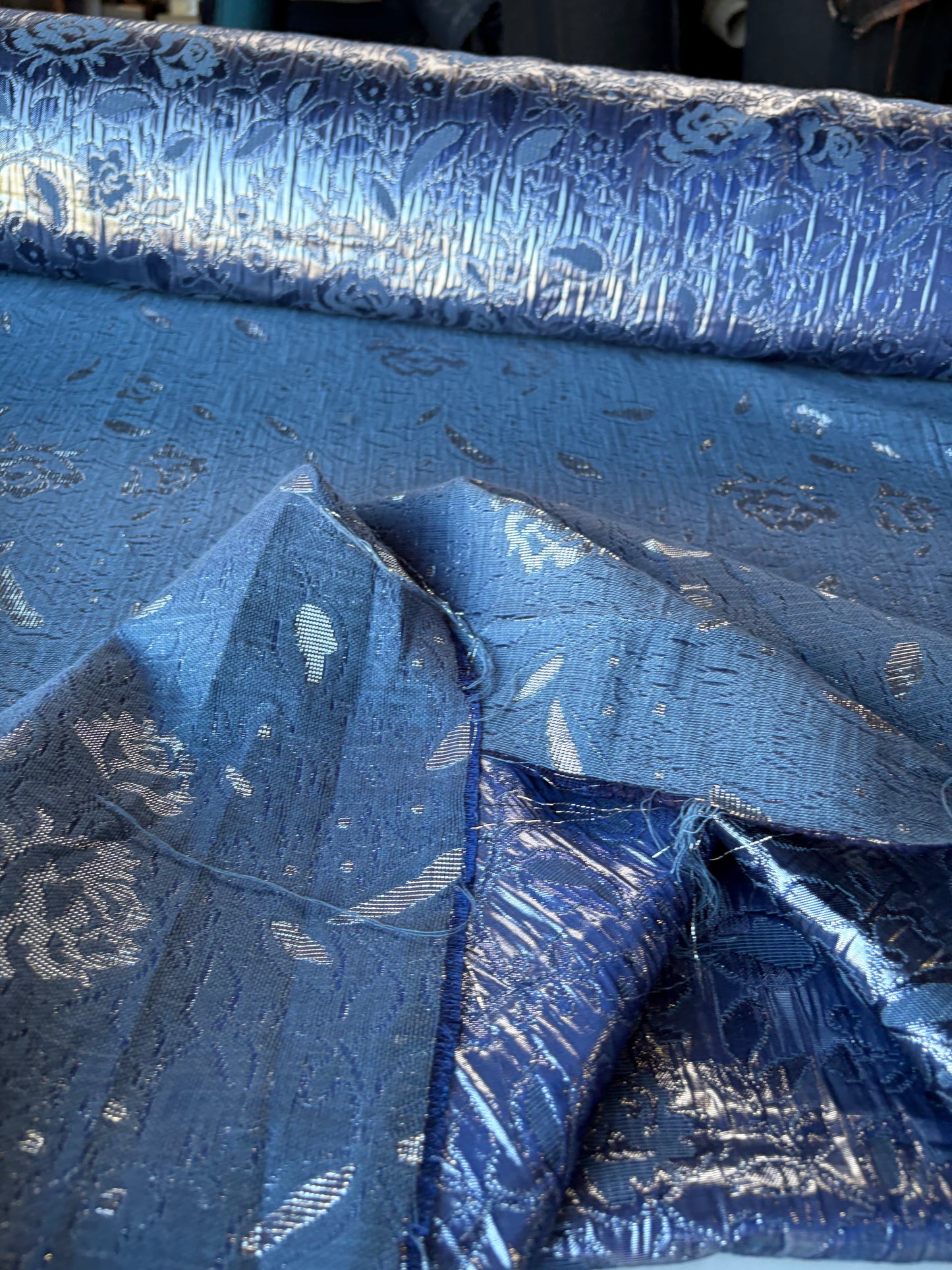 RALPH 017 indigo/silver cotton jacquard