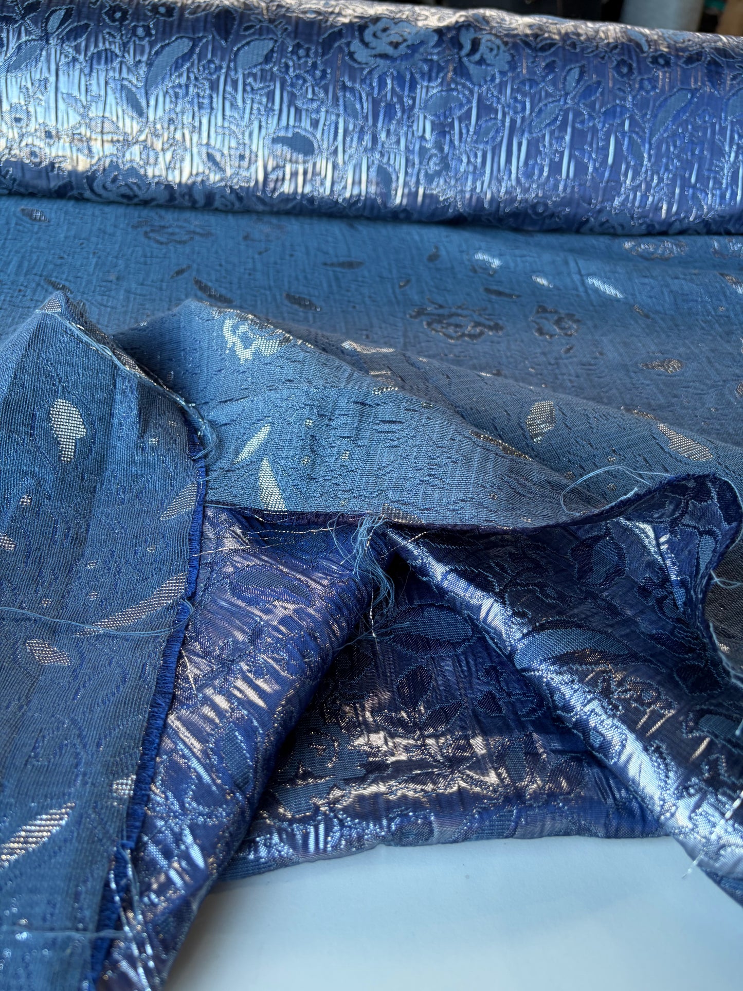 RALPH 017 indigo/silver cotton jacquard