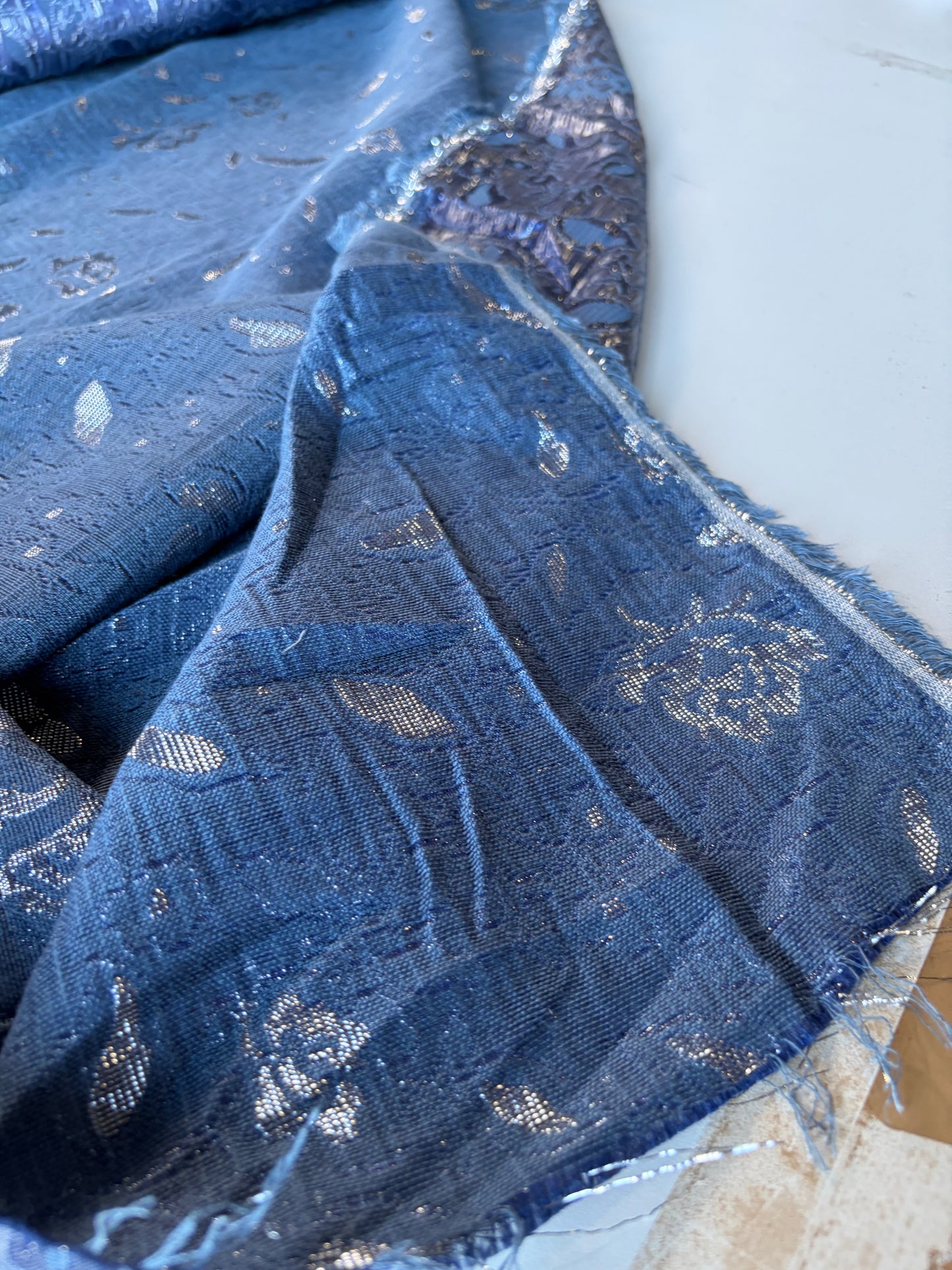 RALPH 017 indigo/silver cotton jacquard
