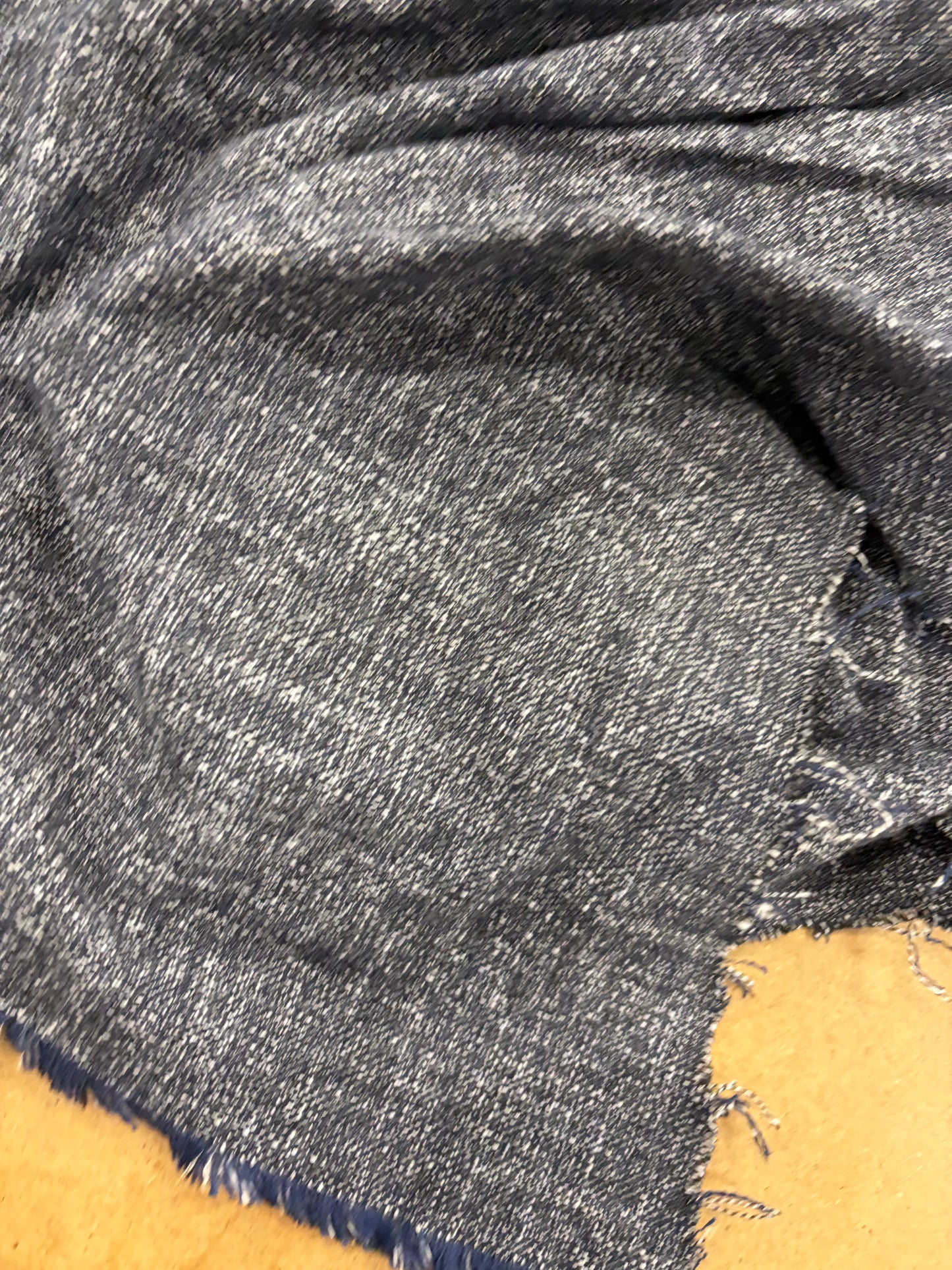 WALTHER 015 navy cotton stretch tweed suiting fabric