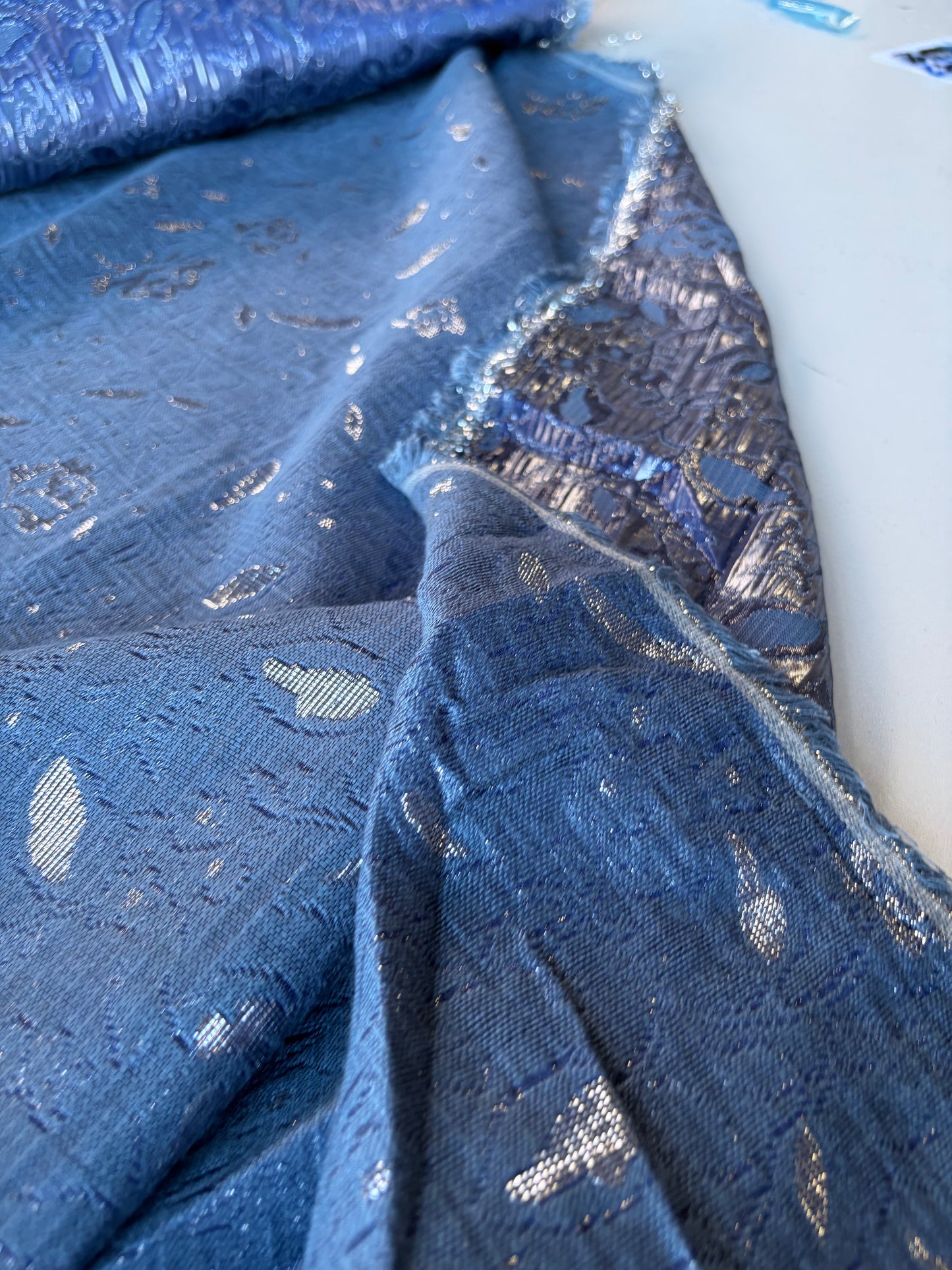 RALPH 017 indigo/silver cotton jacquard