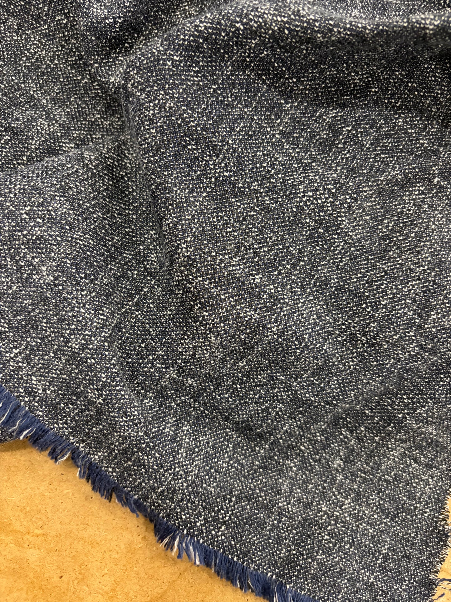 WALTHER 015 navy cotton stretch tweed suiting fabric