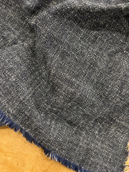 WALTHER 015 navy cotton stretch tweed suiting fabric
