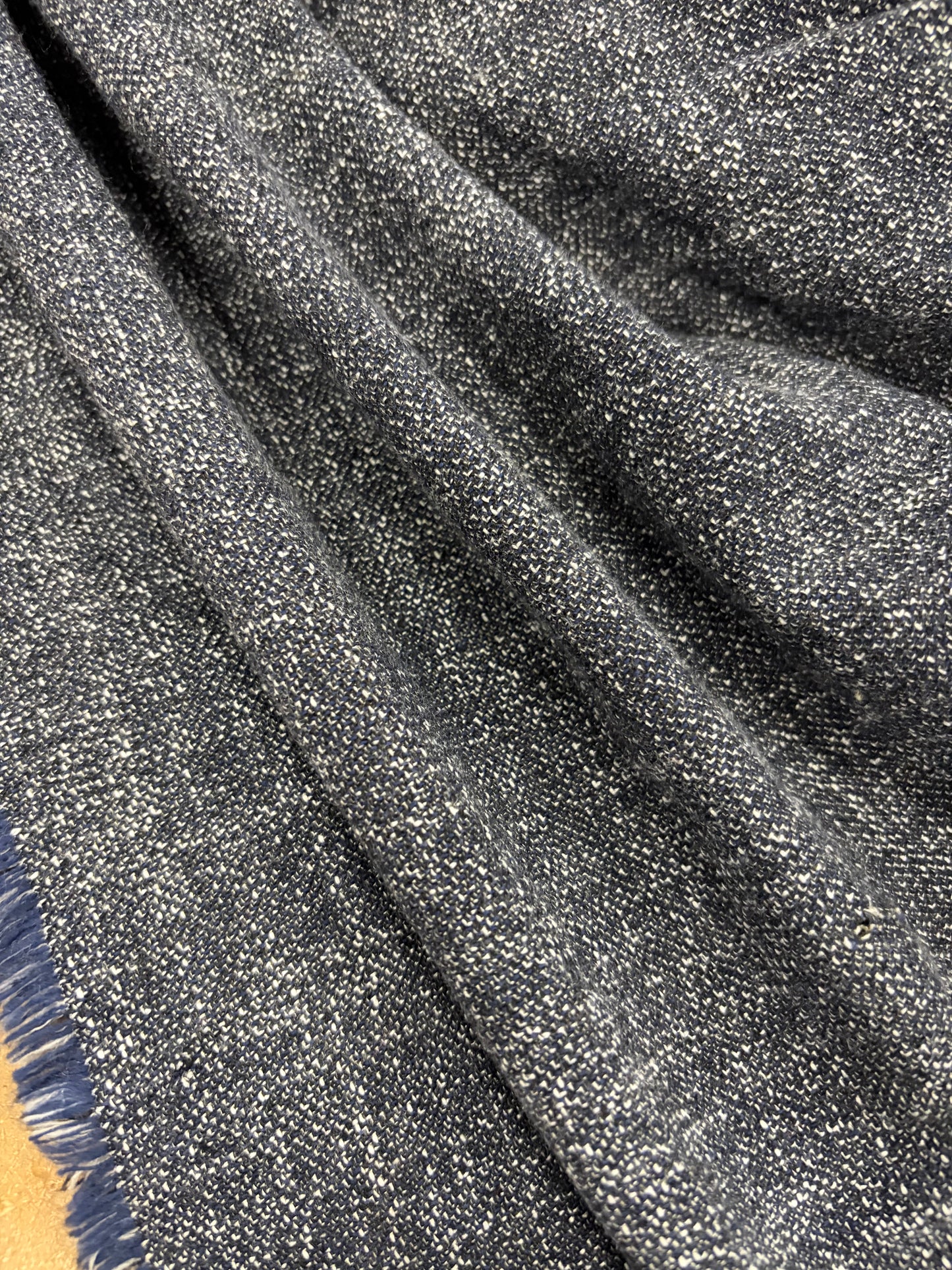 WALTHER 015 navy cotton stretch tweed suiting fabric