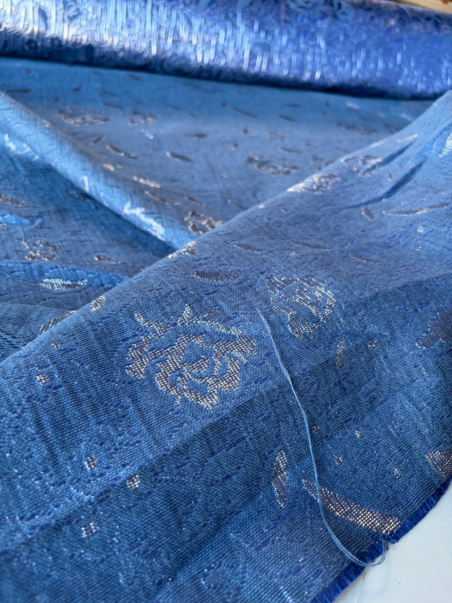 RALPH 017 indigo/silver cotton jacquard