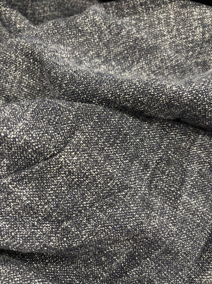 WALTHER 015 navy cotton stretch tweed suiting fabric