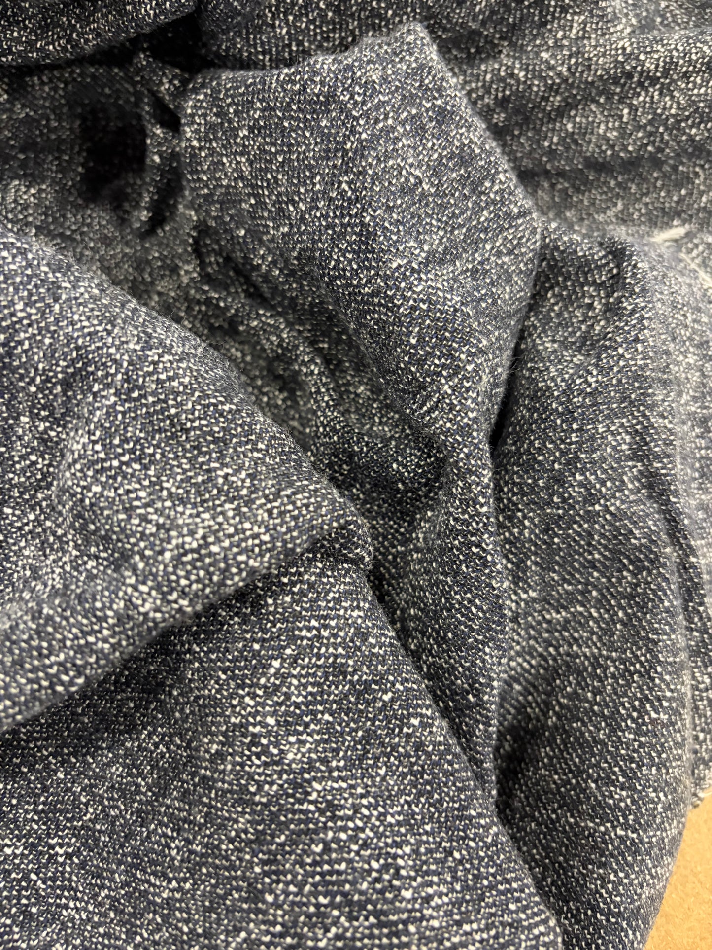 WALTHER 015 navy cotton stretch tweed suiting fabric