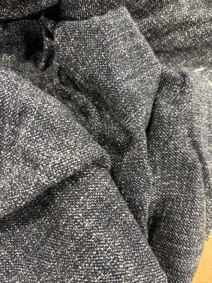 WALTHER 015 navy cotton stretch tweed suiting fabric