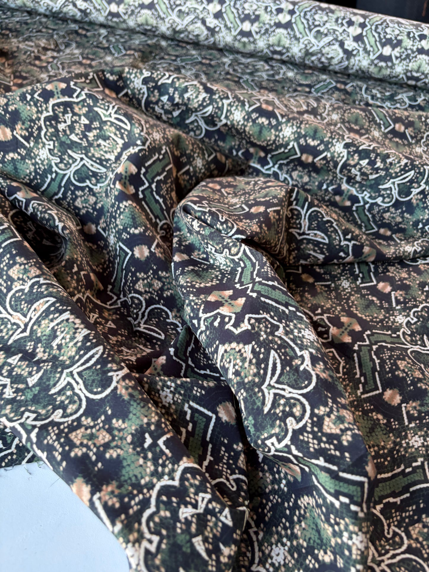 RALPH 018 green snake cotton poplin