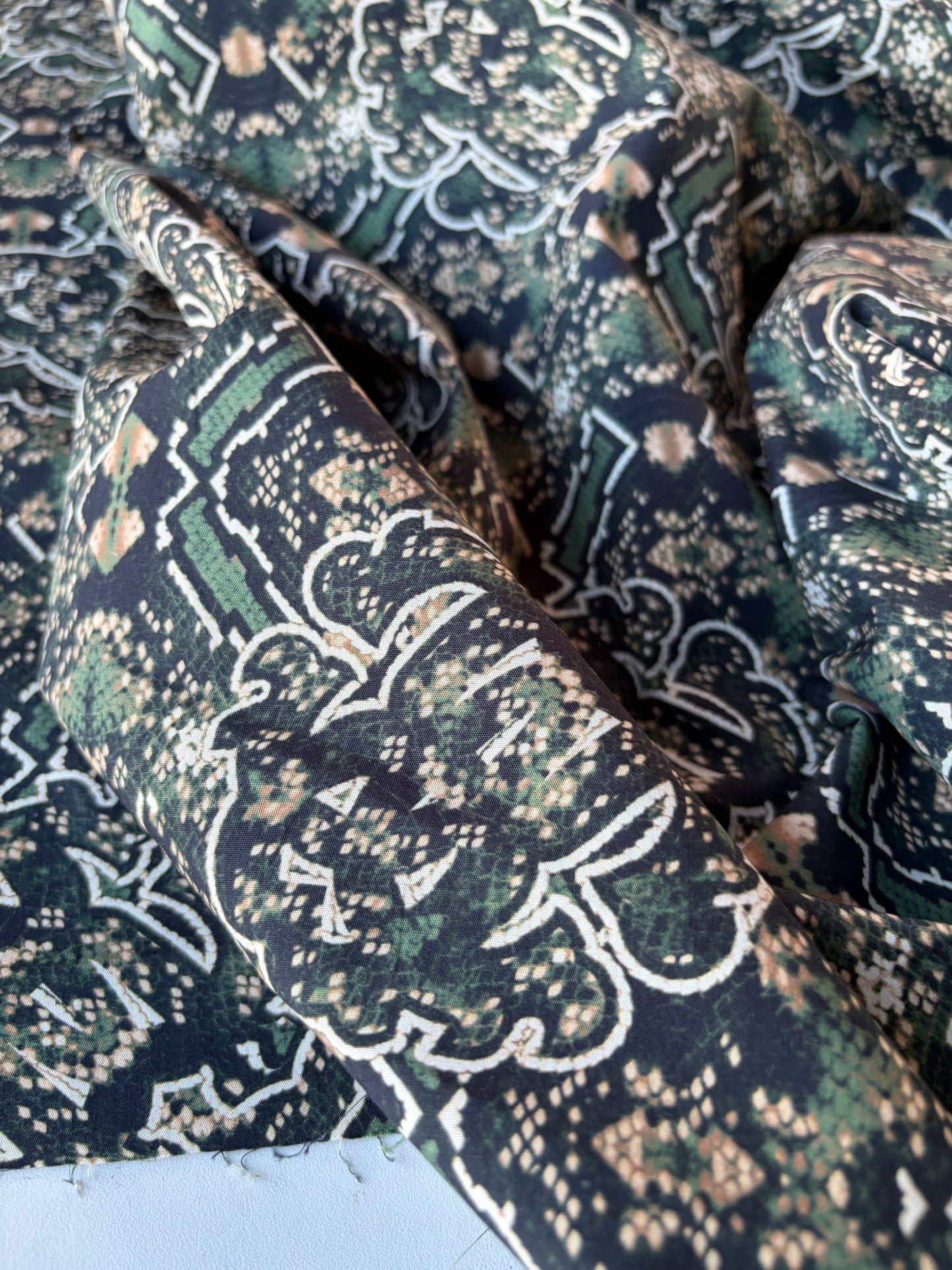 RALPH 018 green snake cotton poplin
