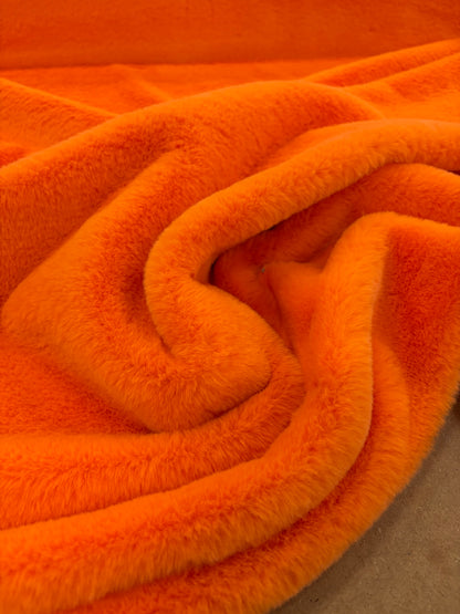WALTHER 016 bright orange cuddle minky fabric