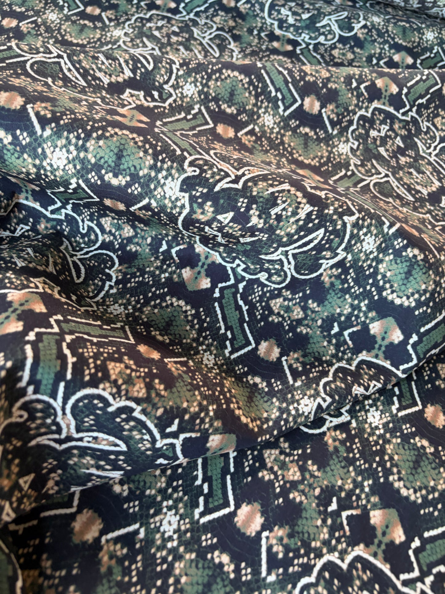 RALPH 018 green snake cotton poplin