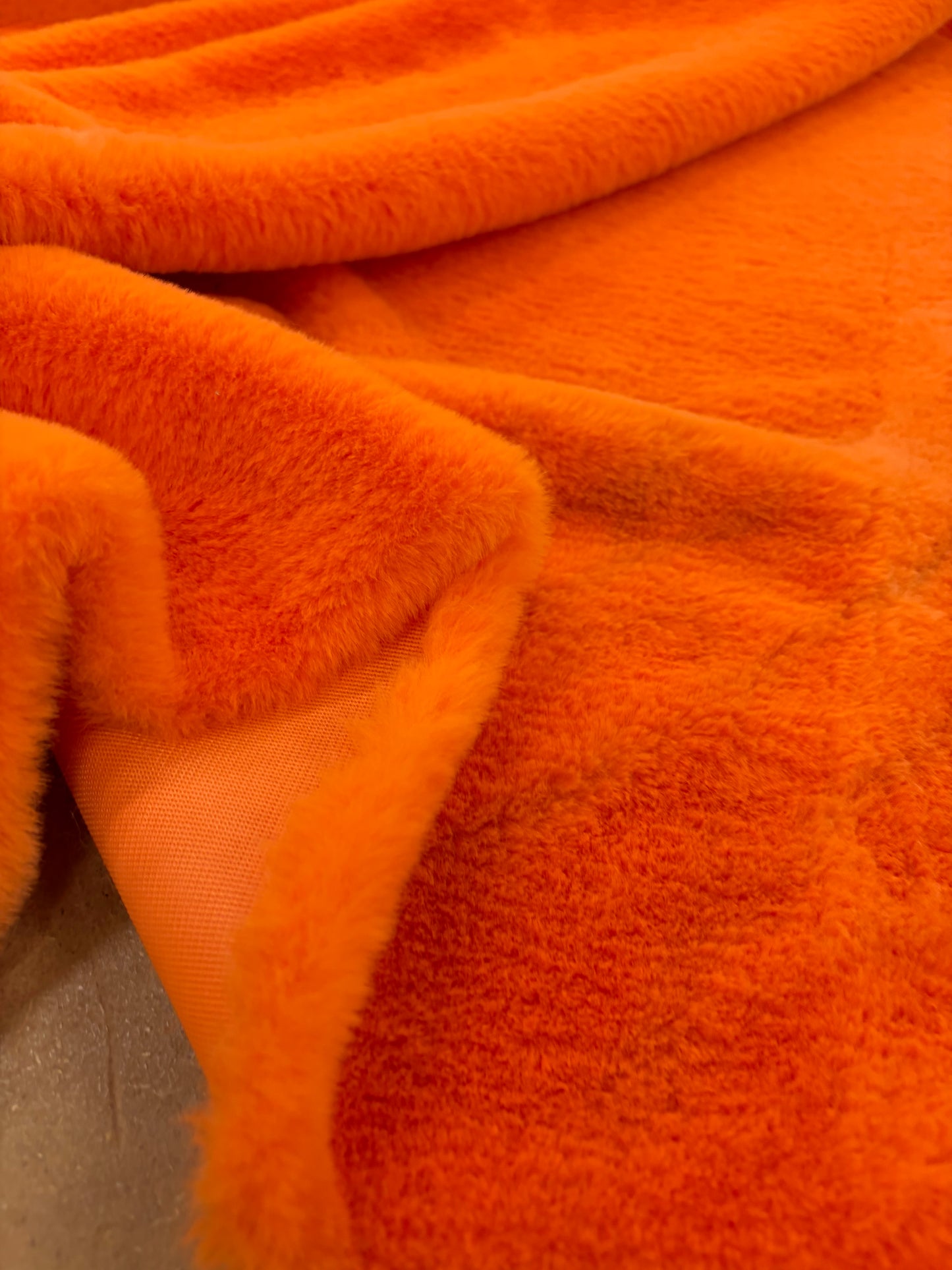 WALTHER 016 bright orange cuddle minky fabric