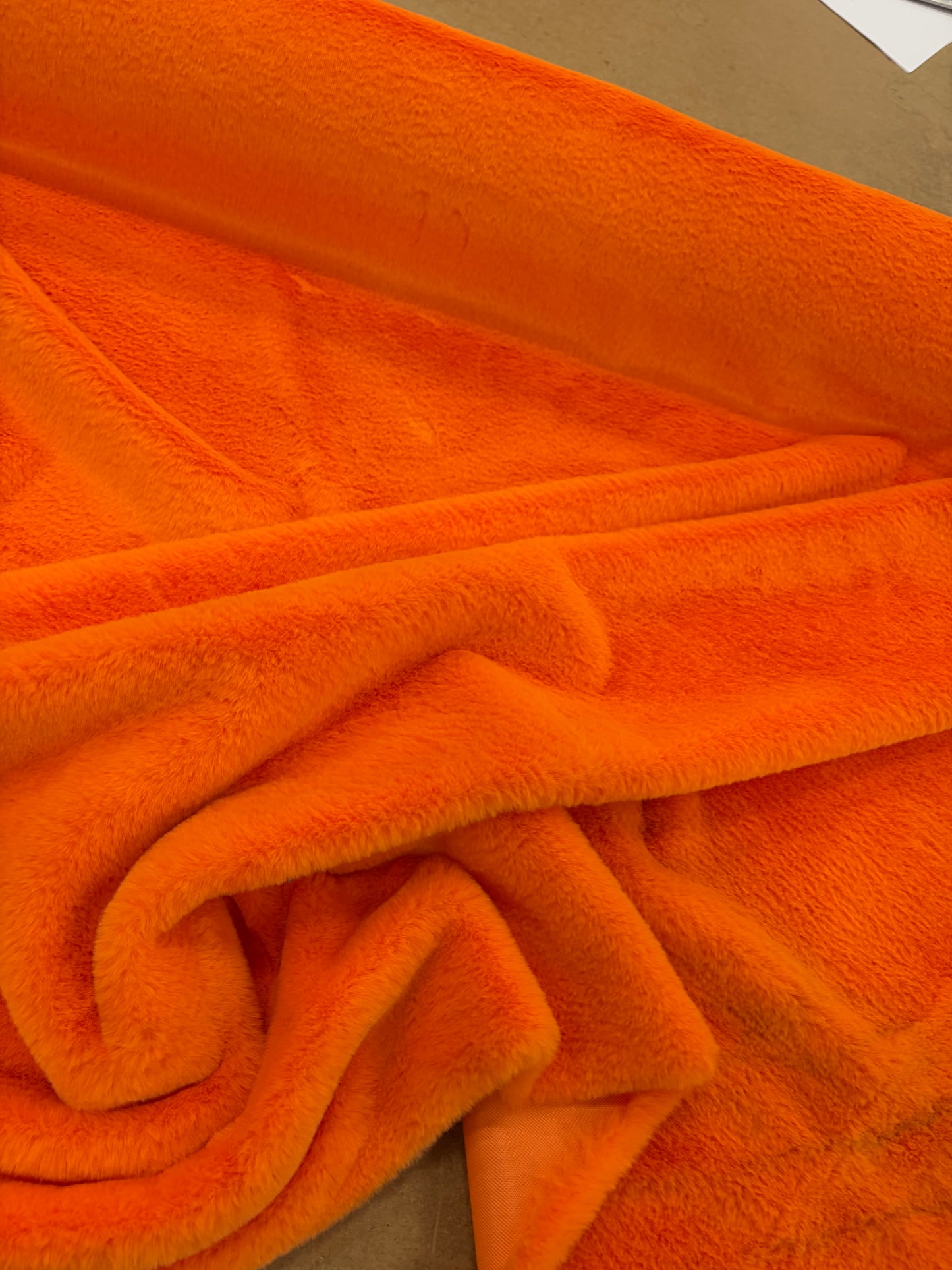 WALTHER 016 bright orange cuddle minky fabric