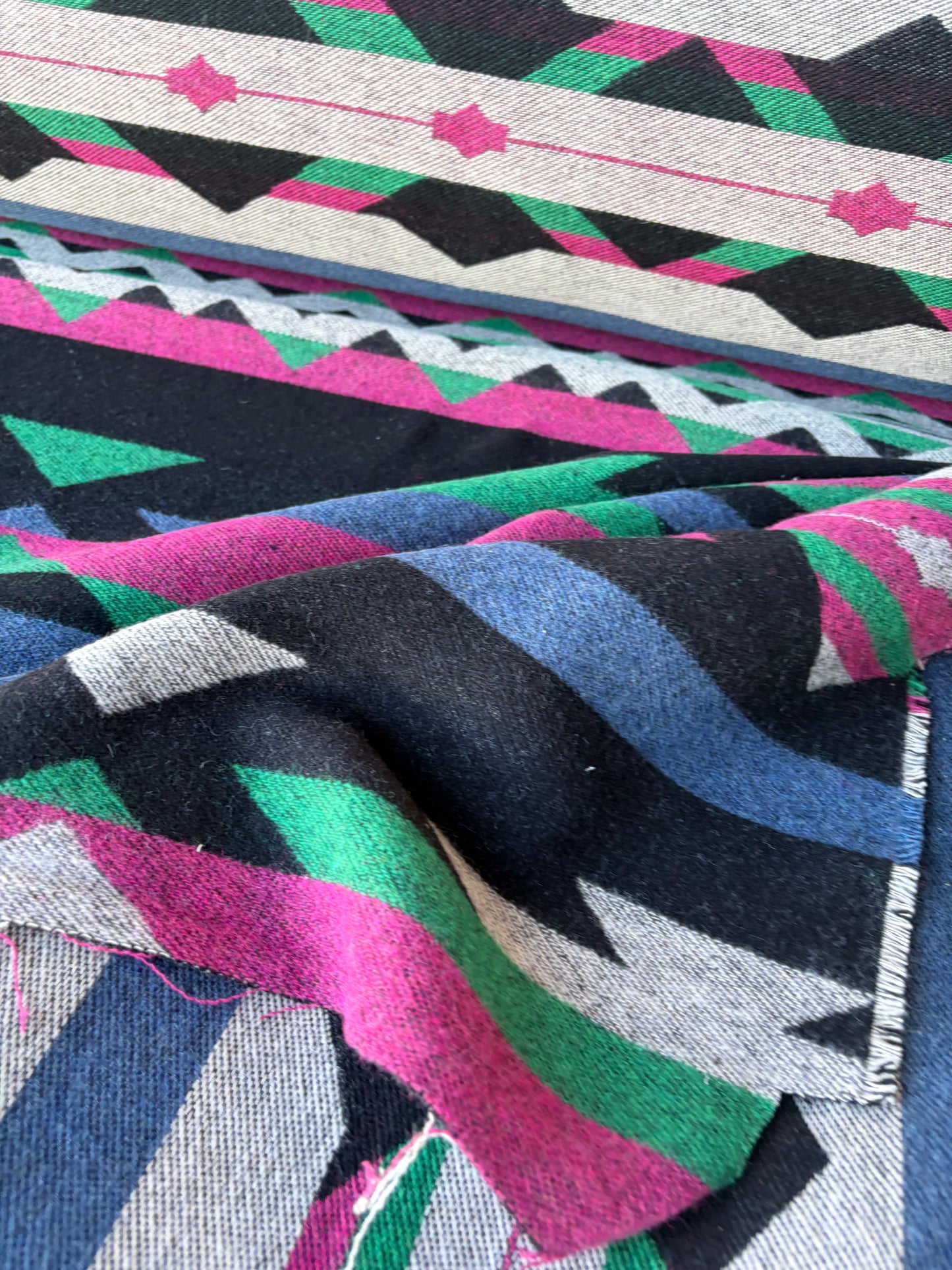 RALPH 019 pink/green aztek heavy wool blanket