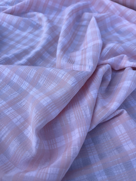 EUDINE 023 lightweight check pink/white