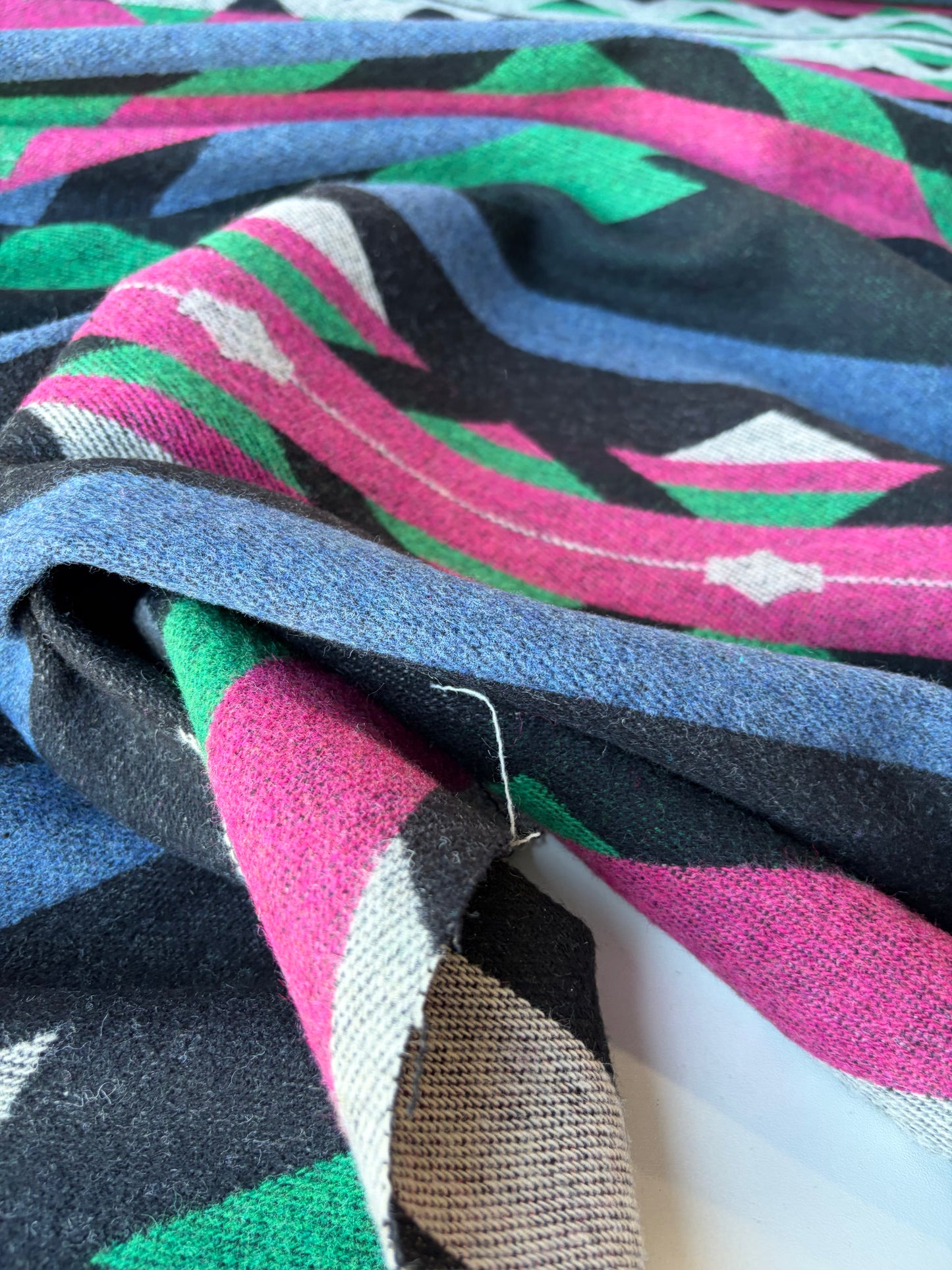 RALPH 019 pink/green aztek heavy wool blanket