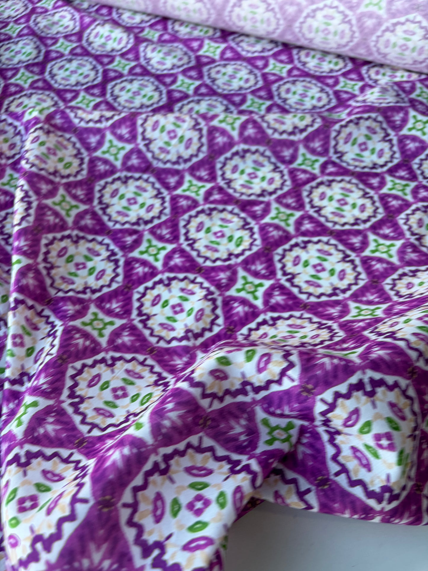 RALPH 020  fuchsia/green cotton voile print