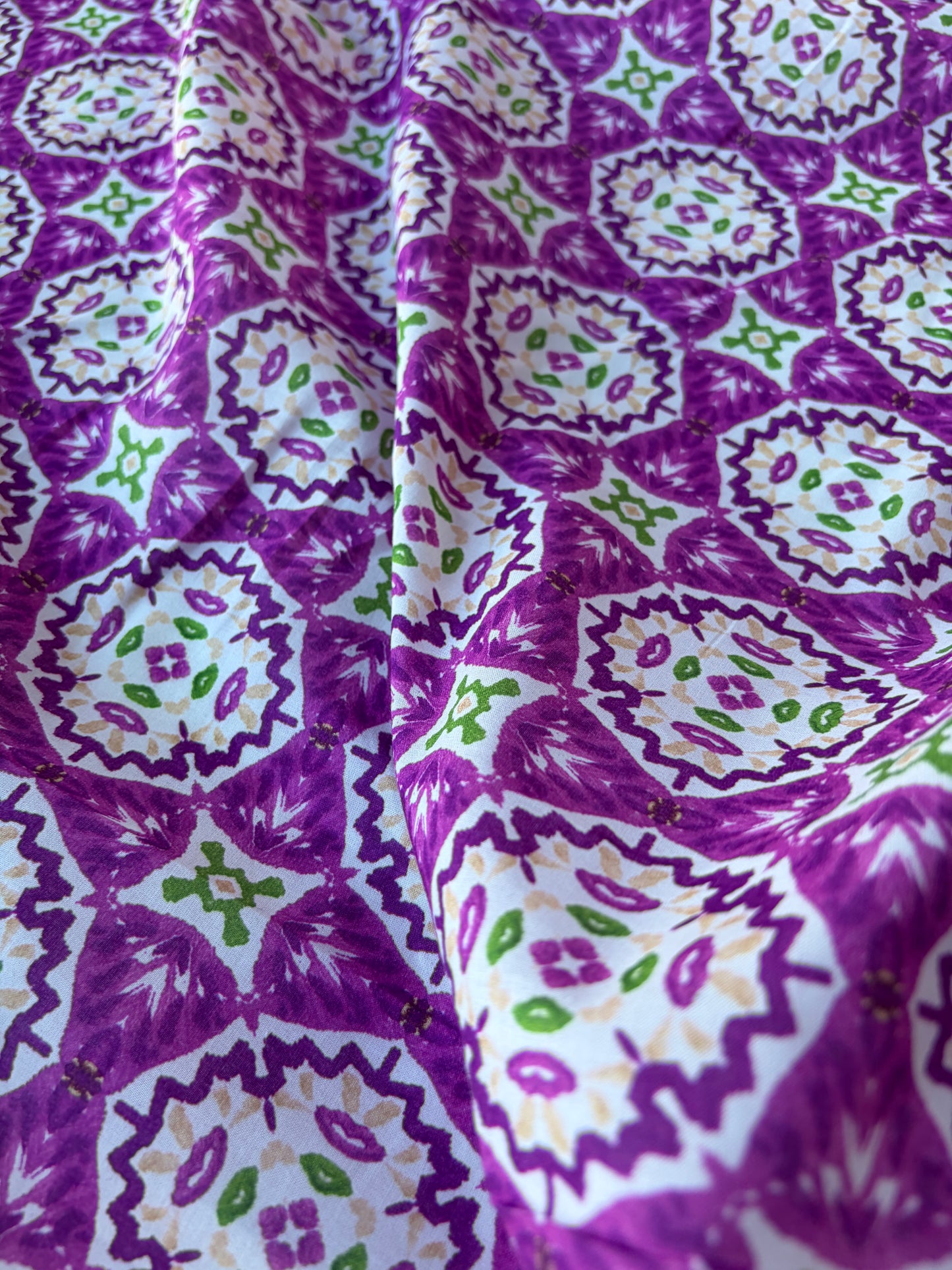 RALPH 020  fuchsia/green cotton voile print