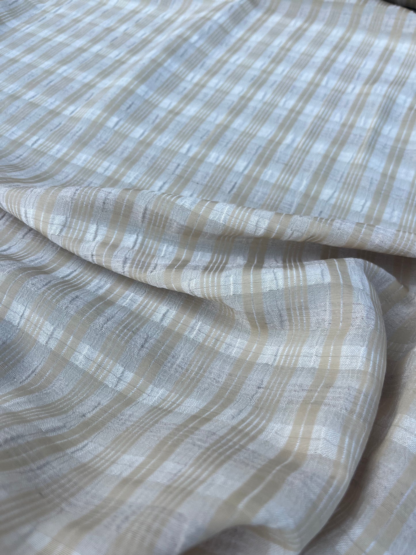 EUDINE 024 lightweight check sand/ecru