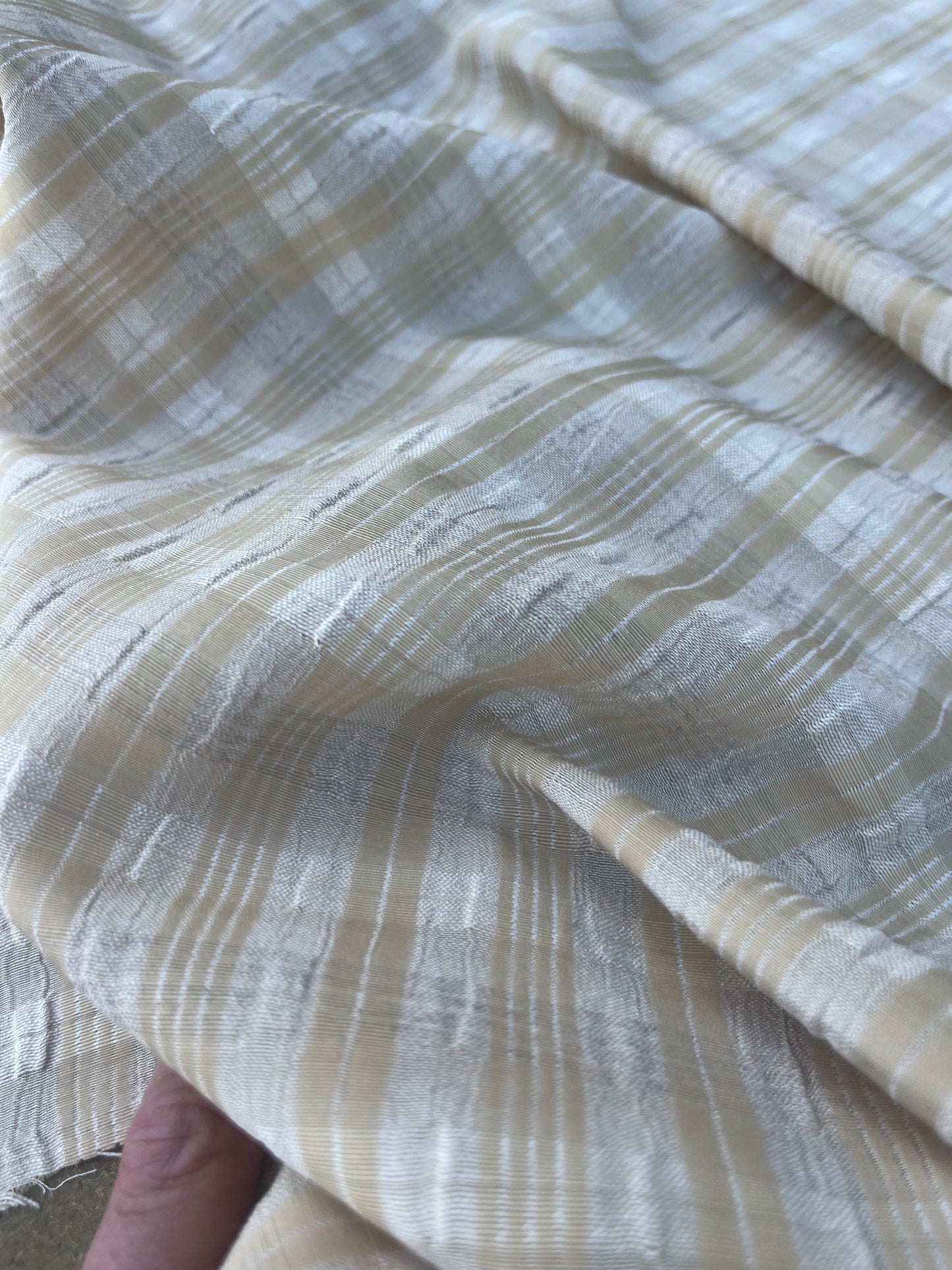 EUDINE 024 lightweight check sand/ecru