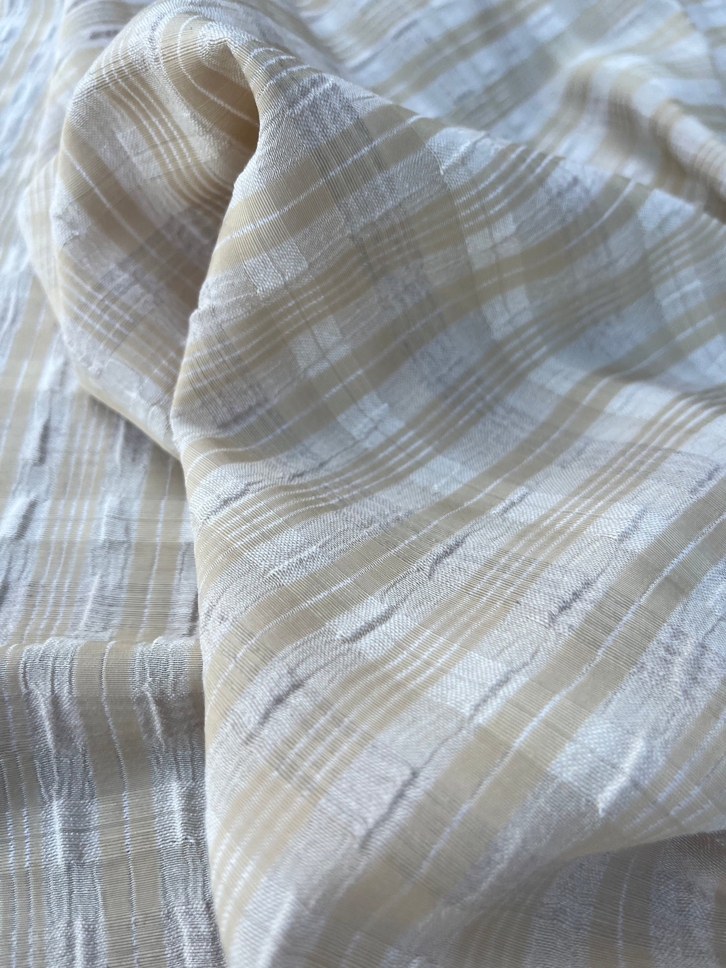 EUDINE 024 lightweight check sand/ecru