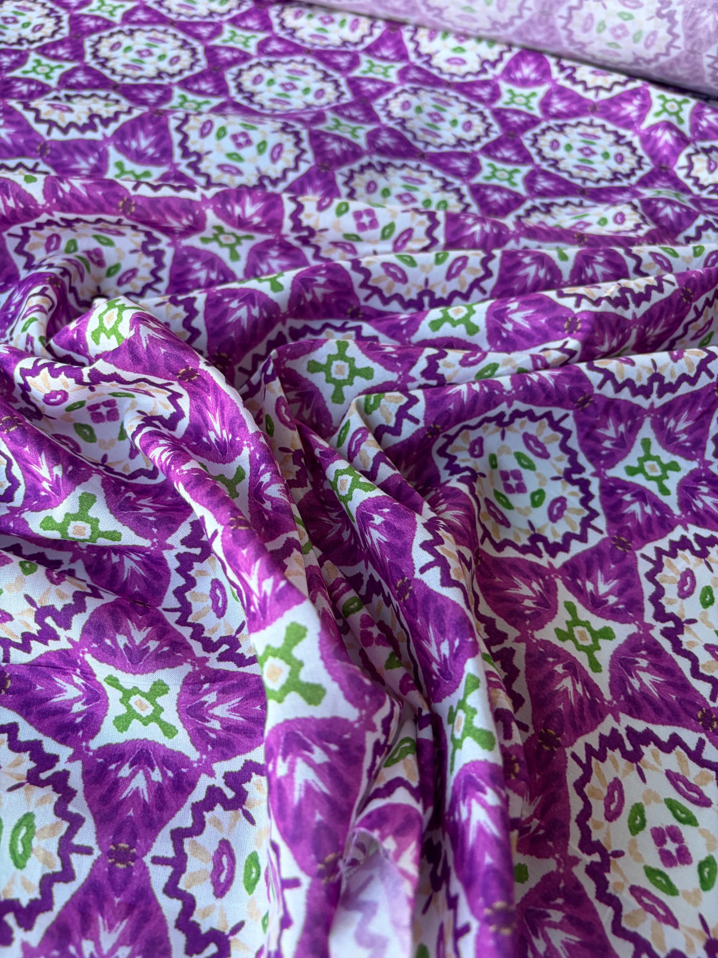 RALPH 020  fuchsia/green cotton voile print