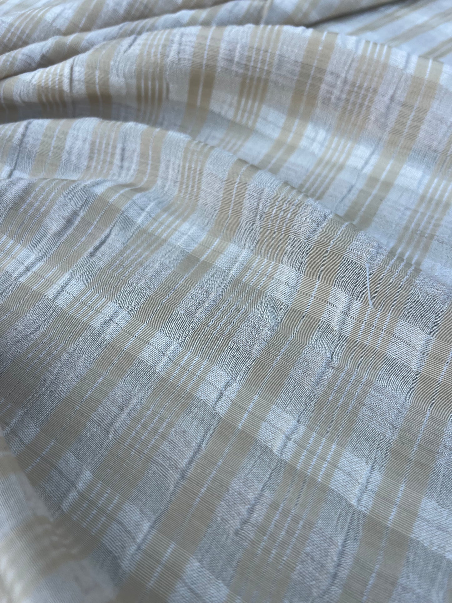 EUDINE 024 lightweight check sand/ecru