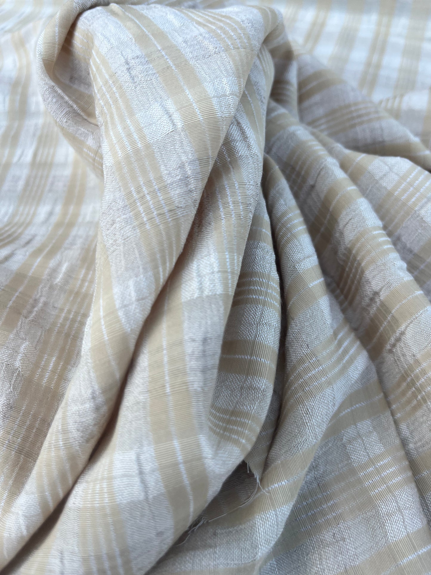 EUDINE 024 lightweight check sand/ecru