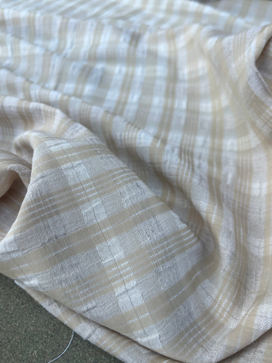 EUDINE 024 lightweight check sand/ecru